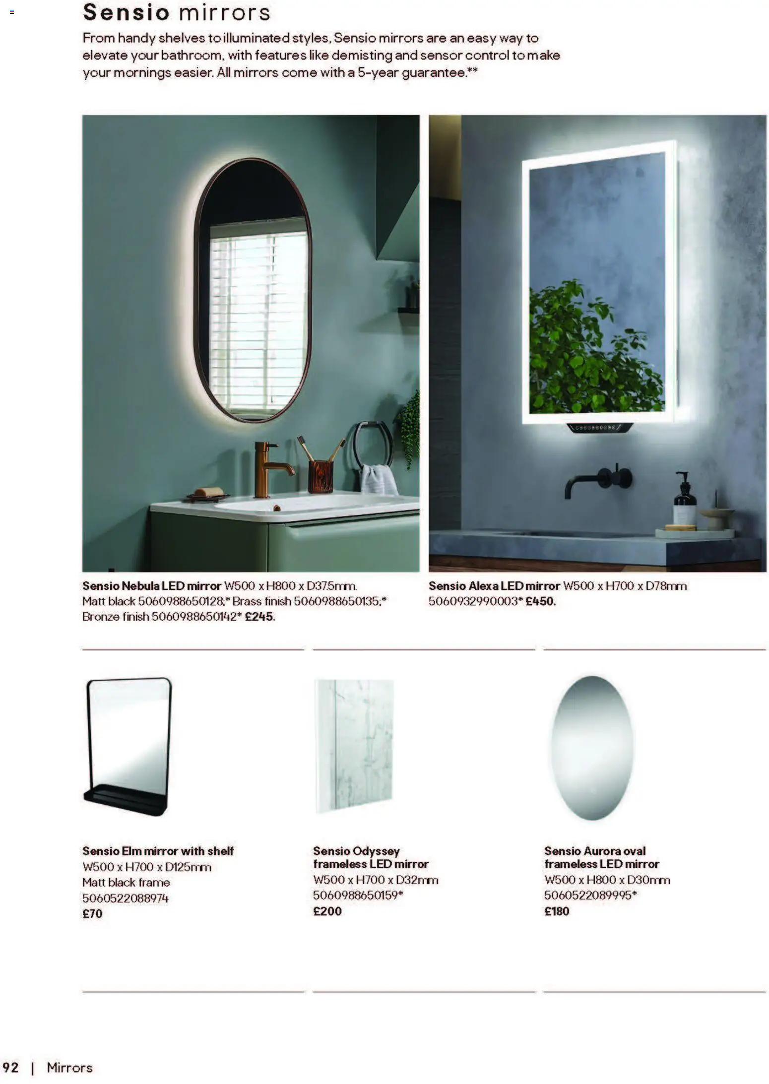 {H1} | Page: 92 | Products: Shelf, Mirror