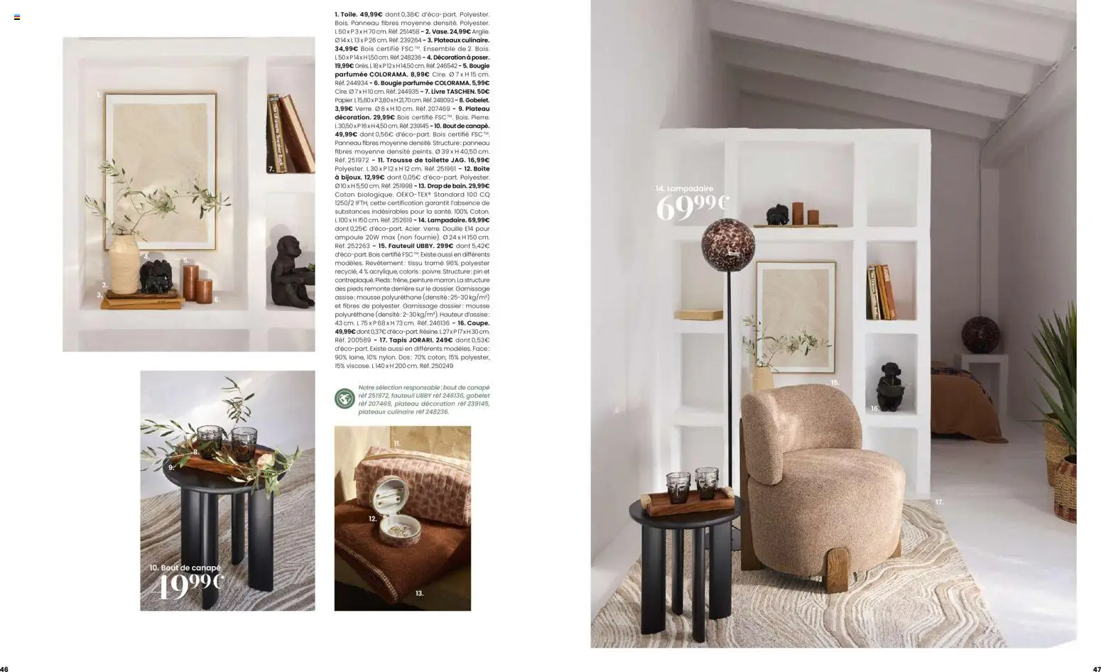 {H1} | Page: 24 | Produits: Lampadaire, Mousse, Fauteuil, Tapis