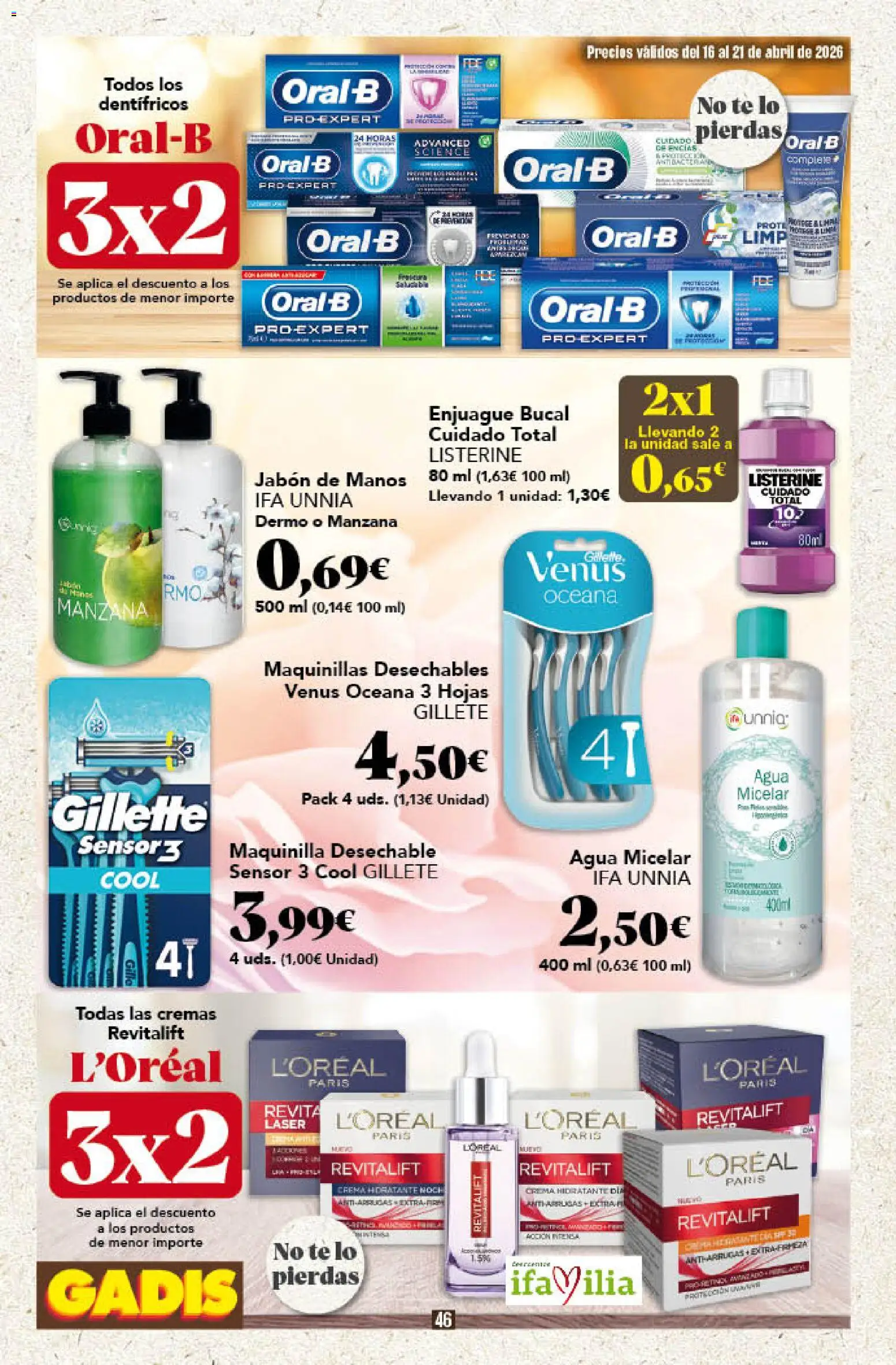 Gadis folleto │ válido desde el 16.04.2026 | Página: 46 | Productos: Agua micelar, Crema, Té, Crema hidratante