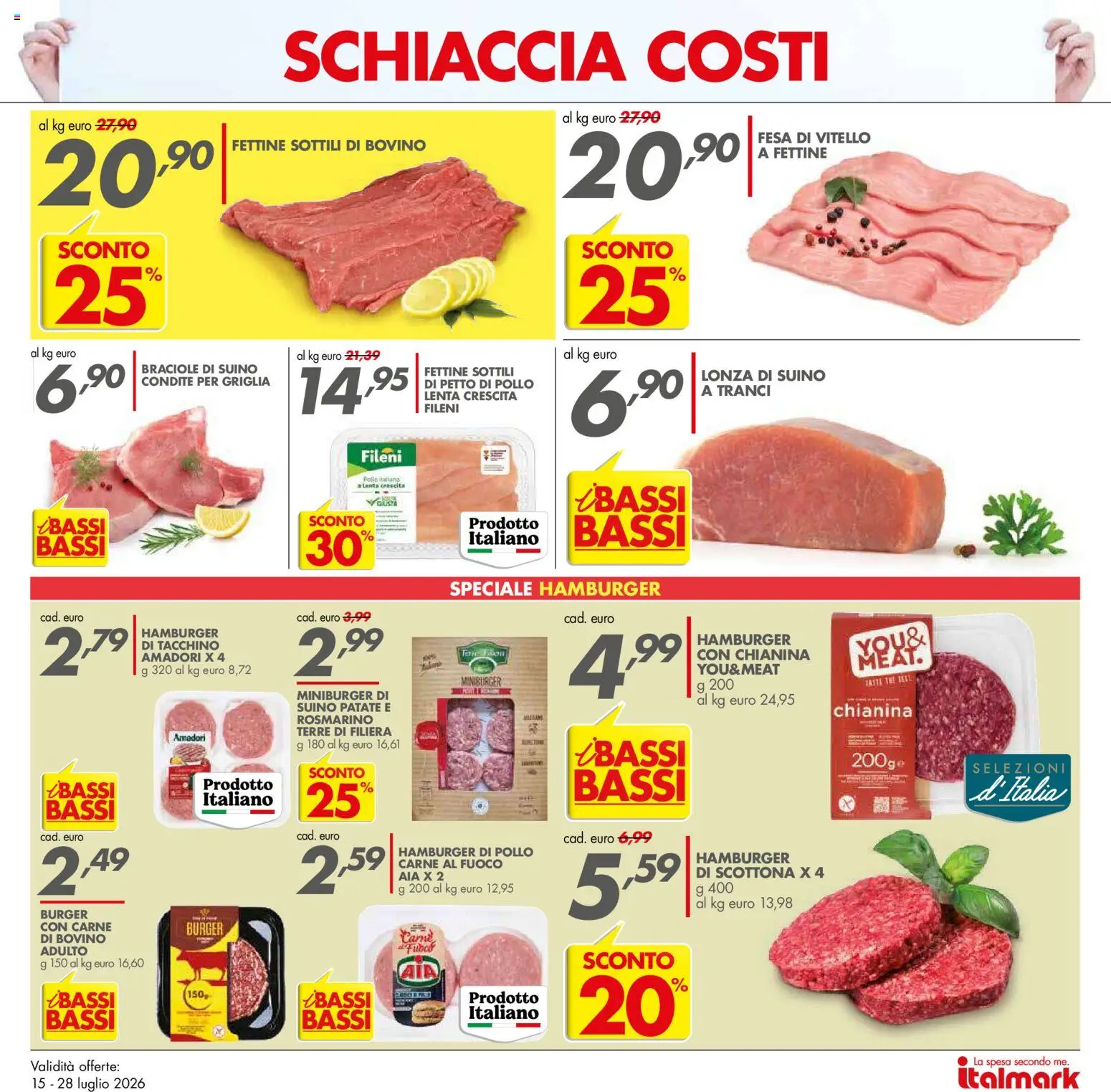 Volantino Italmark del 15/07/2026 | Pagina: 9 | Prodotti: Bovino, Petto di Pollo, Patate, Tacchino