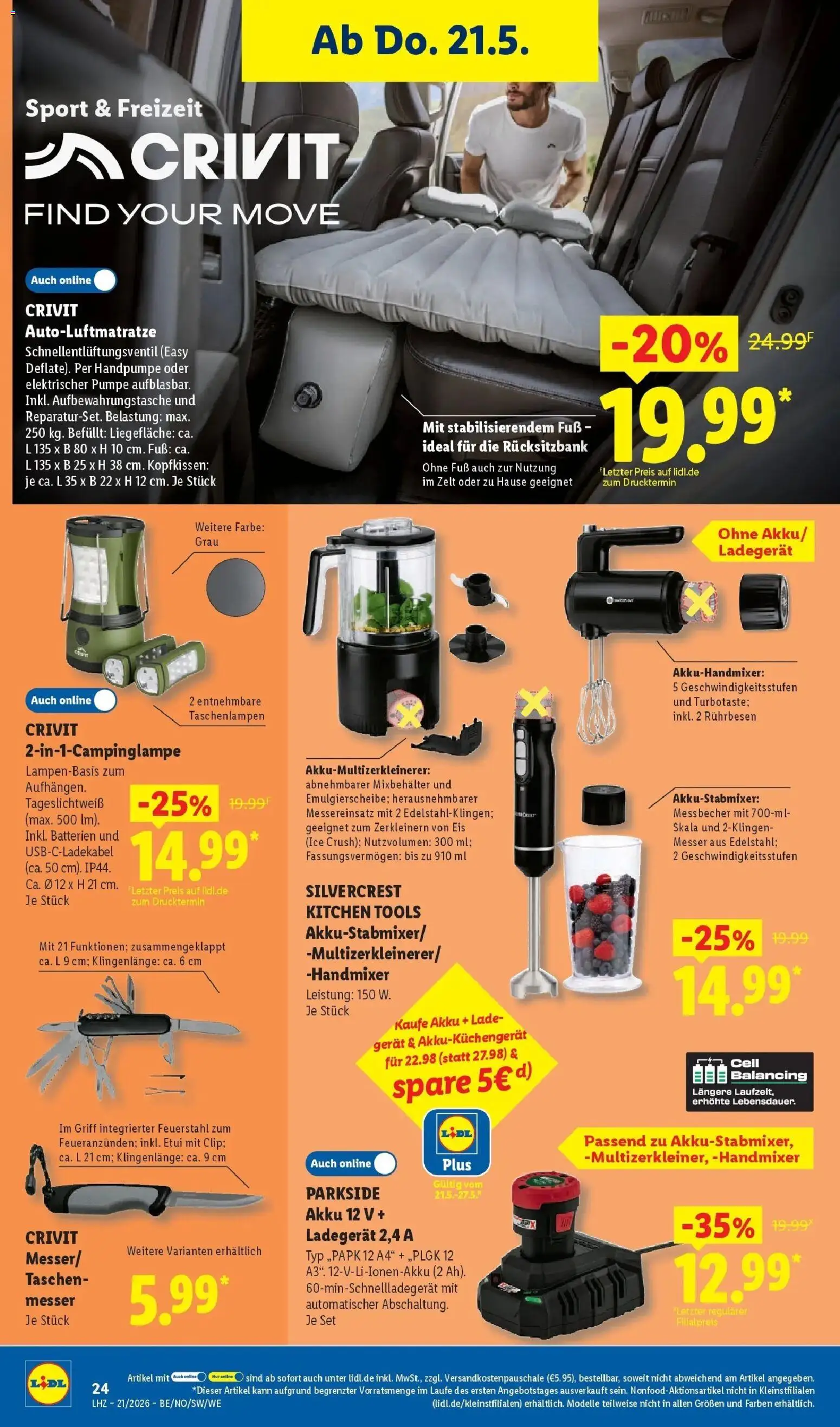 Lidl Prospekt Weikersheim – gültig ab 17.05.2026 | Seite: 44 | Produkte: Rührbesen, Kopfkissen, Handmixer, Eis