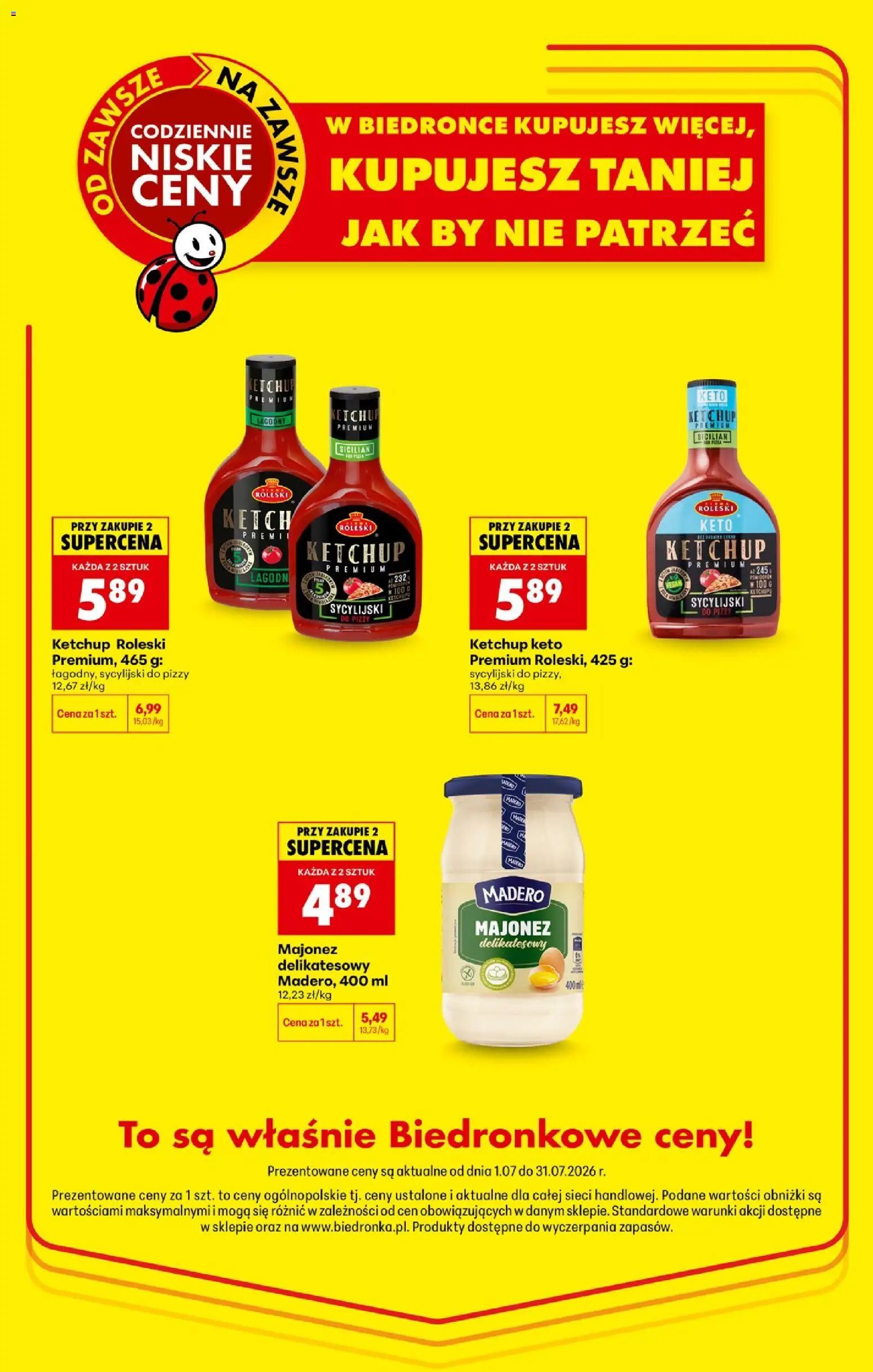 Biedronka gazetka - Niższe ceny regularne od 02.07.2026 | Strona: 3 | Produkty: Ketchup, Majonez