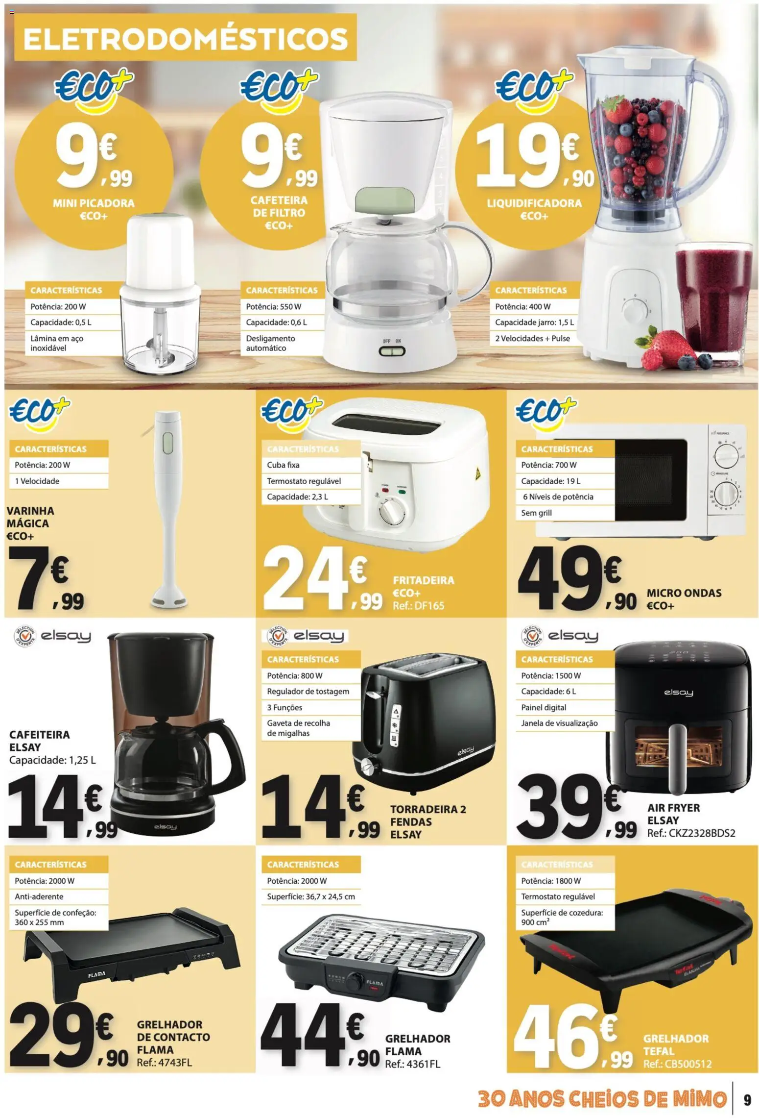 E.Leclerc Folheto Não Alimentar │ válido de 21.05.2026 | Página: 9 | Produtos: Air fryer, Torradeira, Cafeteira, Janela