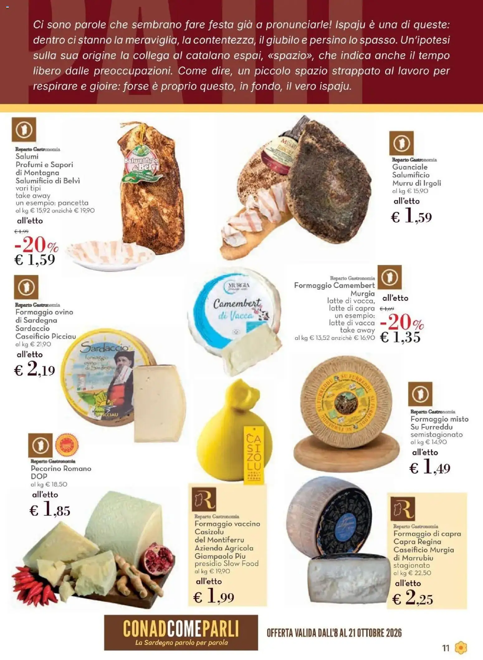 Anteprima volantino Conad dal 08/10/2026 prossima settimana | Pagina: 11 | Prodotti: Camembert, Latte, Formaggio, Profumi