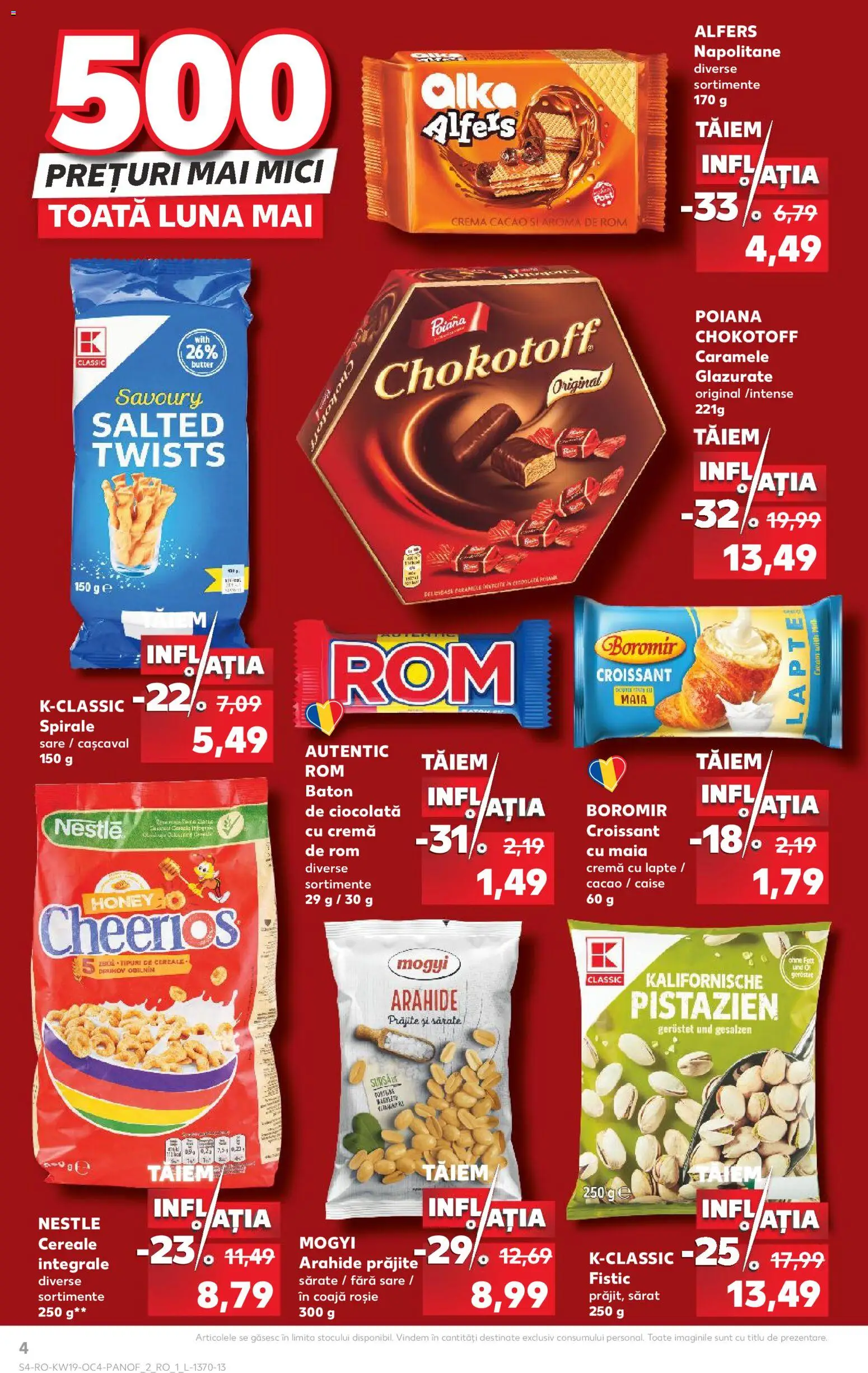Noul catalog Kaufland – valabil de la 06.05.2026 | Pagină: 4 | Produse: Cașcaval, Napolitane, Lapte, Caramele