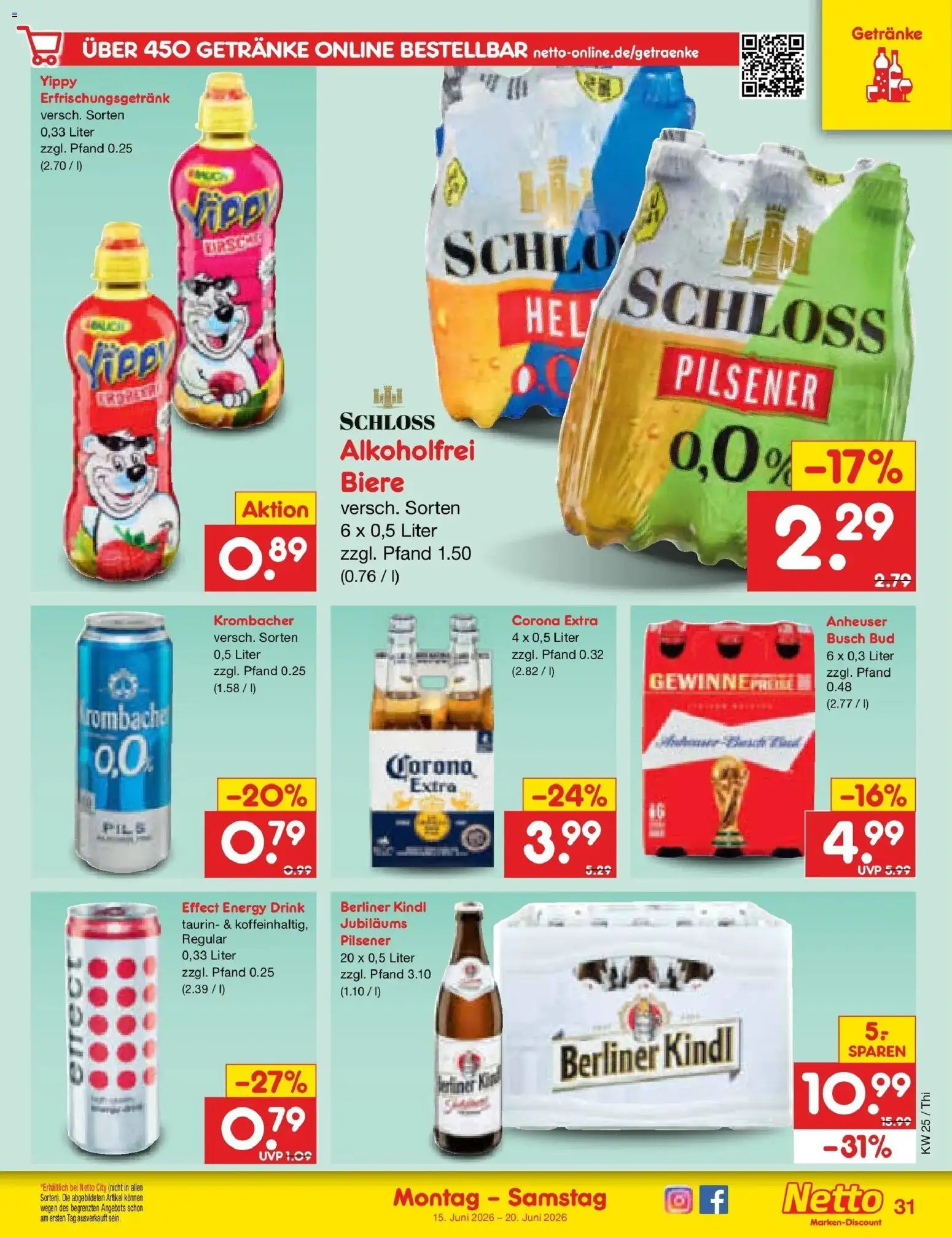 Netto Marken-Discount Prospekt Pirna – gültig ab 14.06.2026 | Seite: 43 | Produkte: Berliner, Energy, Pils, Krombacher