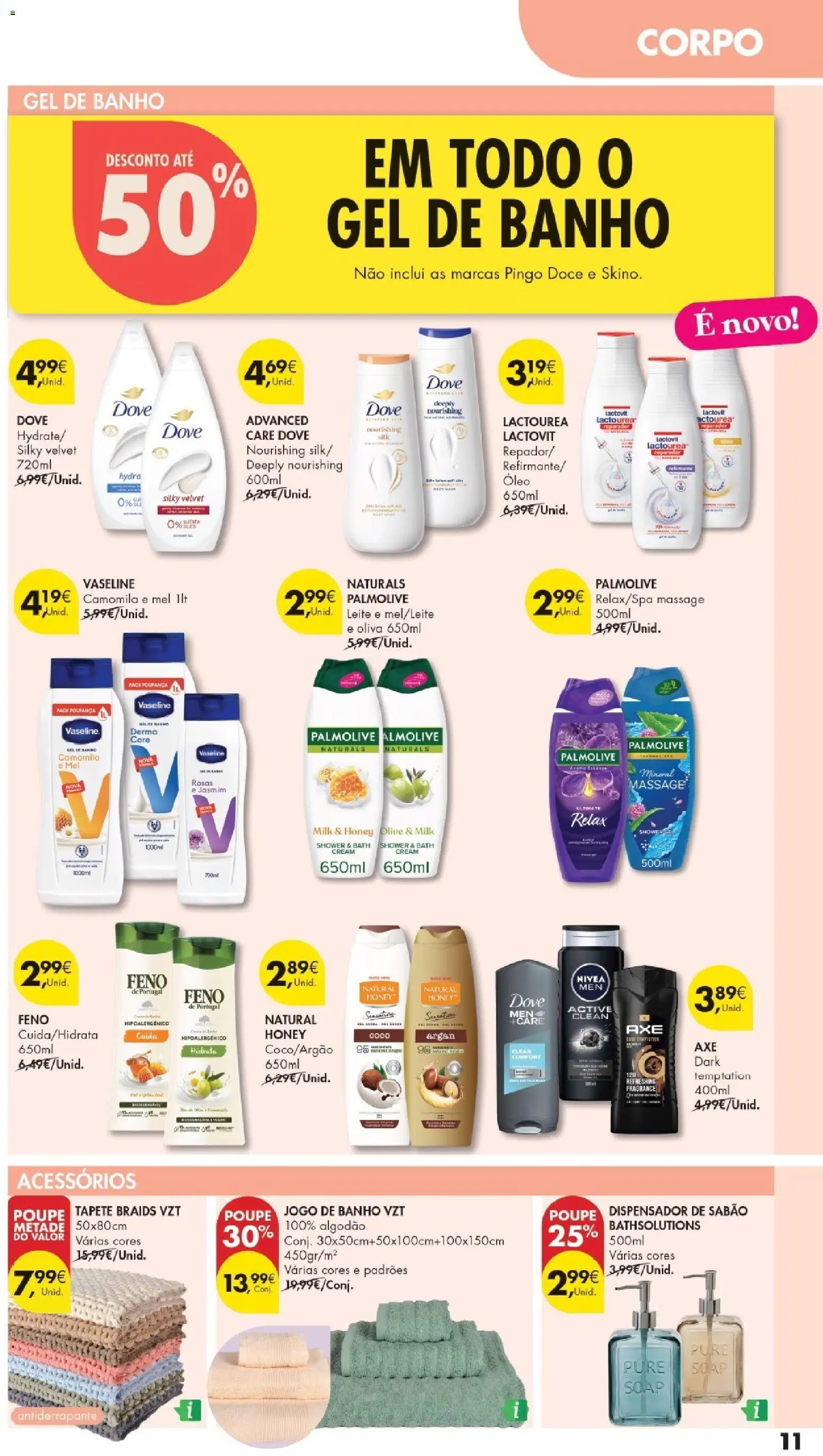 Pingo Doce Regresso às Aulas 2026 Hipers │ válido de 22/09/2026 | Página: 11 | Produtos: Algodão, Sabão, Gel de banho, Banho