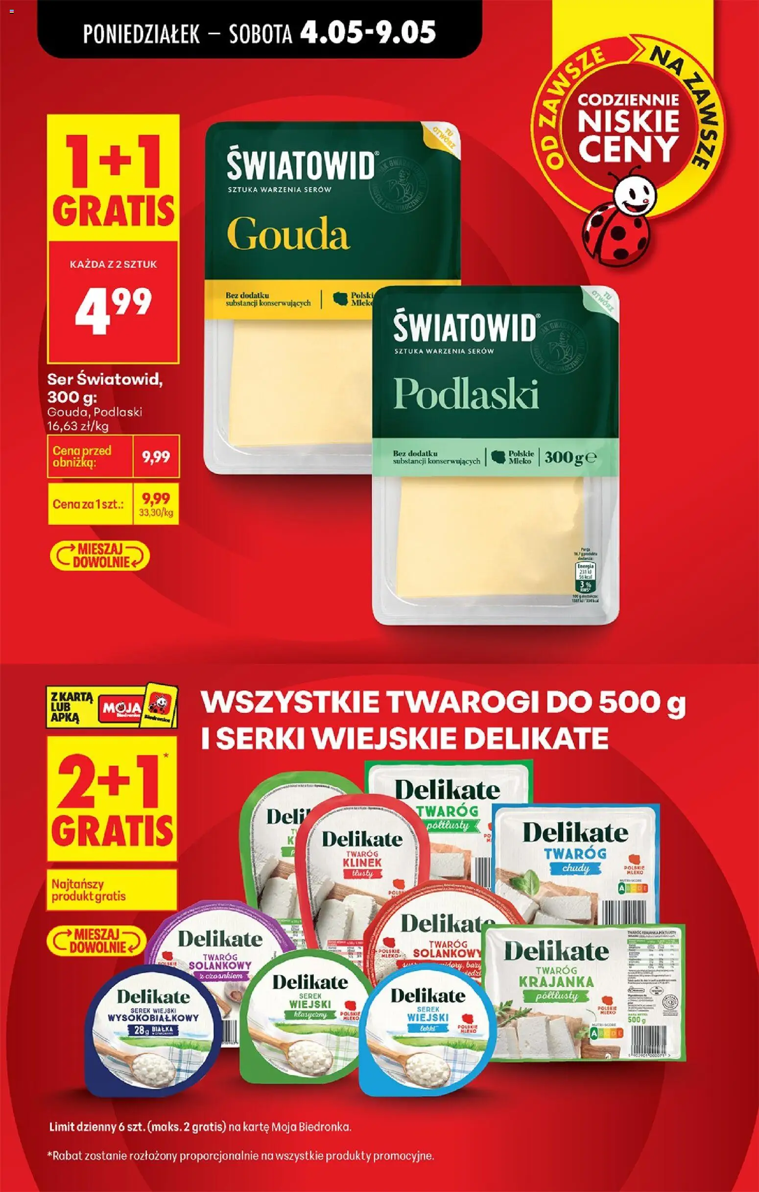 Biedronka Polsko leták od 04.05.2026 | Strana: 5 | Produkty: Gouda, Mléko, Chůdy