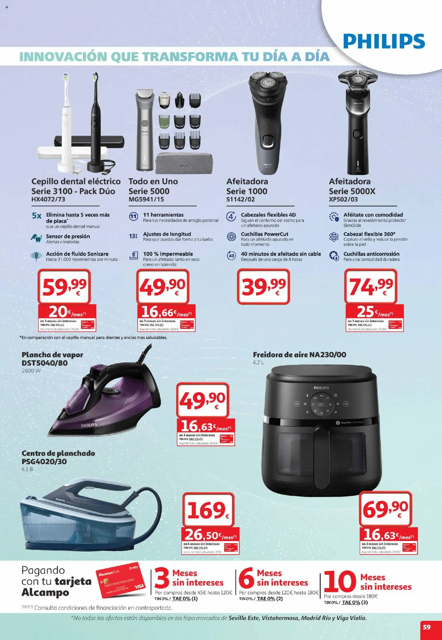 Alcampo folleto Telde │ válido desde el 22/10/2026 | Página: 59 | Productos: Plancha de vapor, Herramientas, Freidora, Freidora de aire
