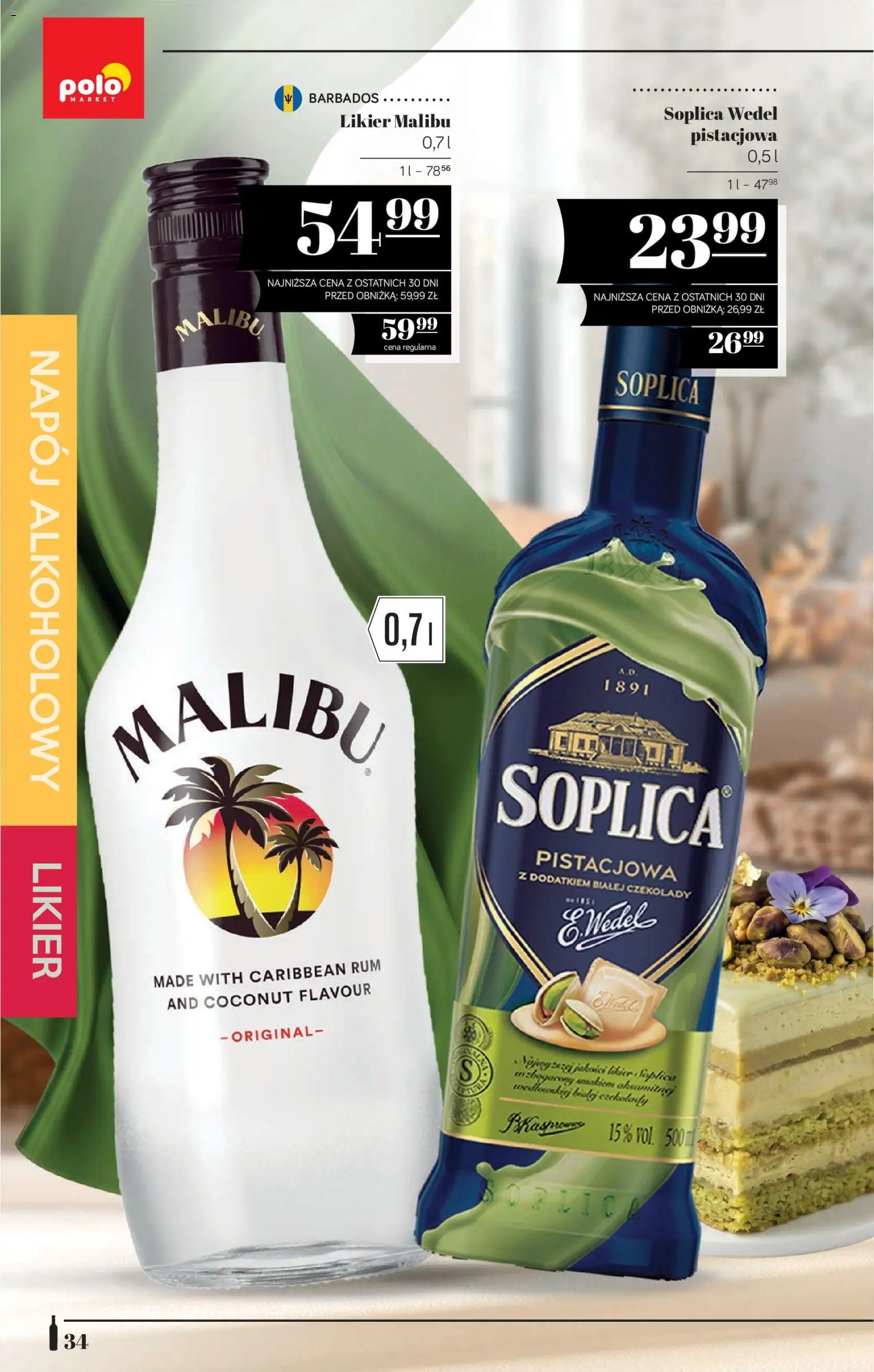 POLOmarket katalog - Alkoholi od 22.10.2026 | Strona: 34 | Produkty: Czekolady, Soplica, Malibu, Rum
