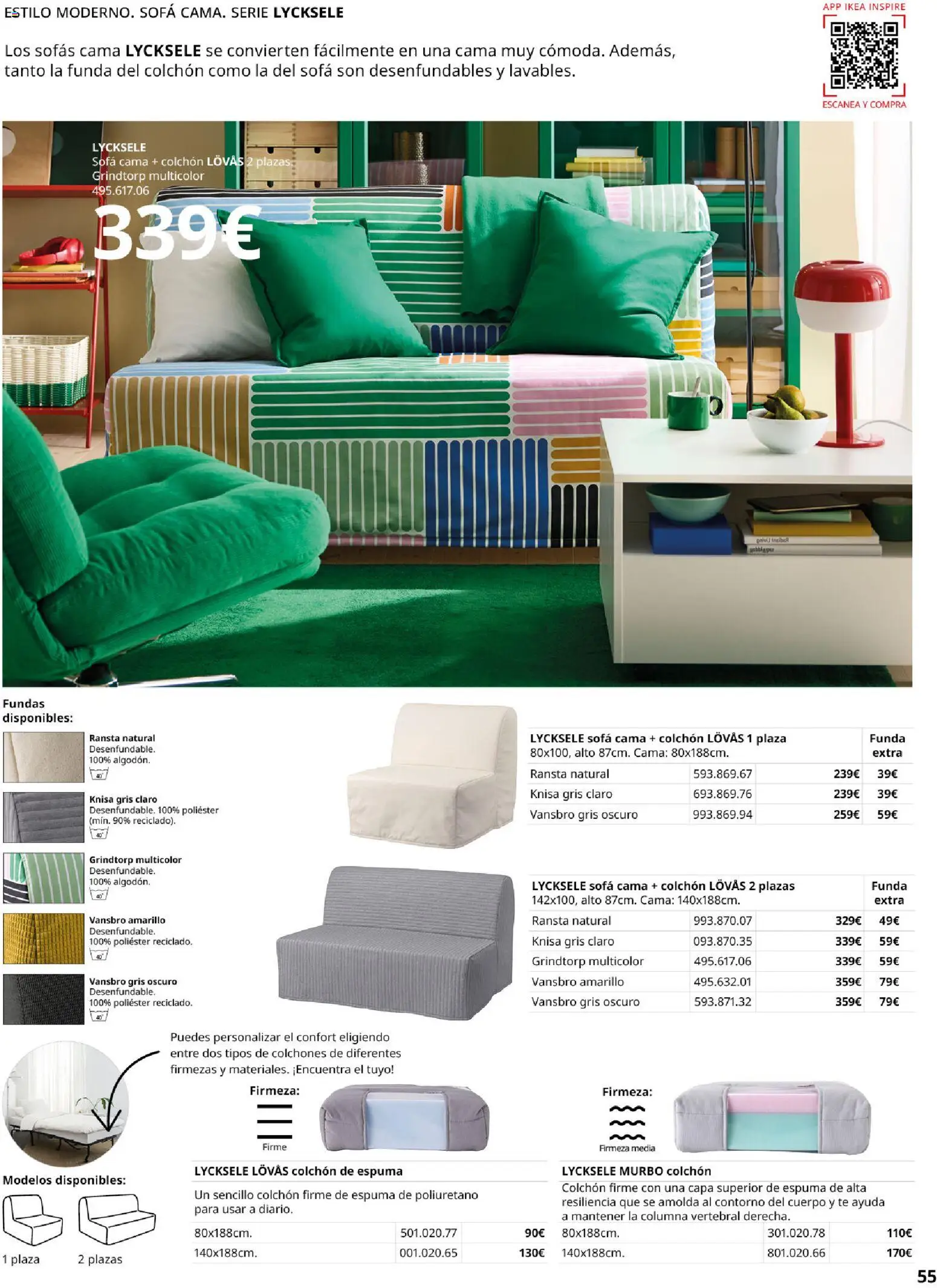 IKEA - Sofás │ válido desde el 28/09/2026 | Página: 55 | Productos: Té, Espuma, Funda, Cama