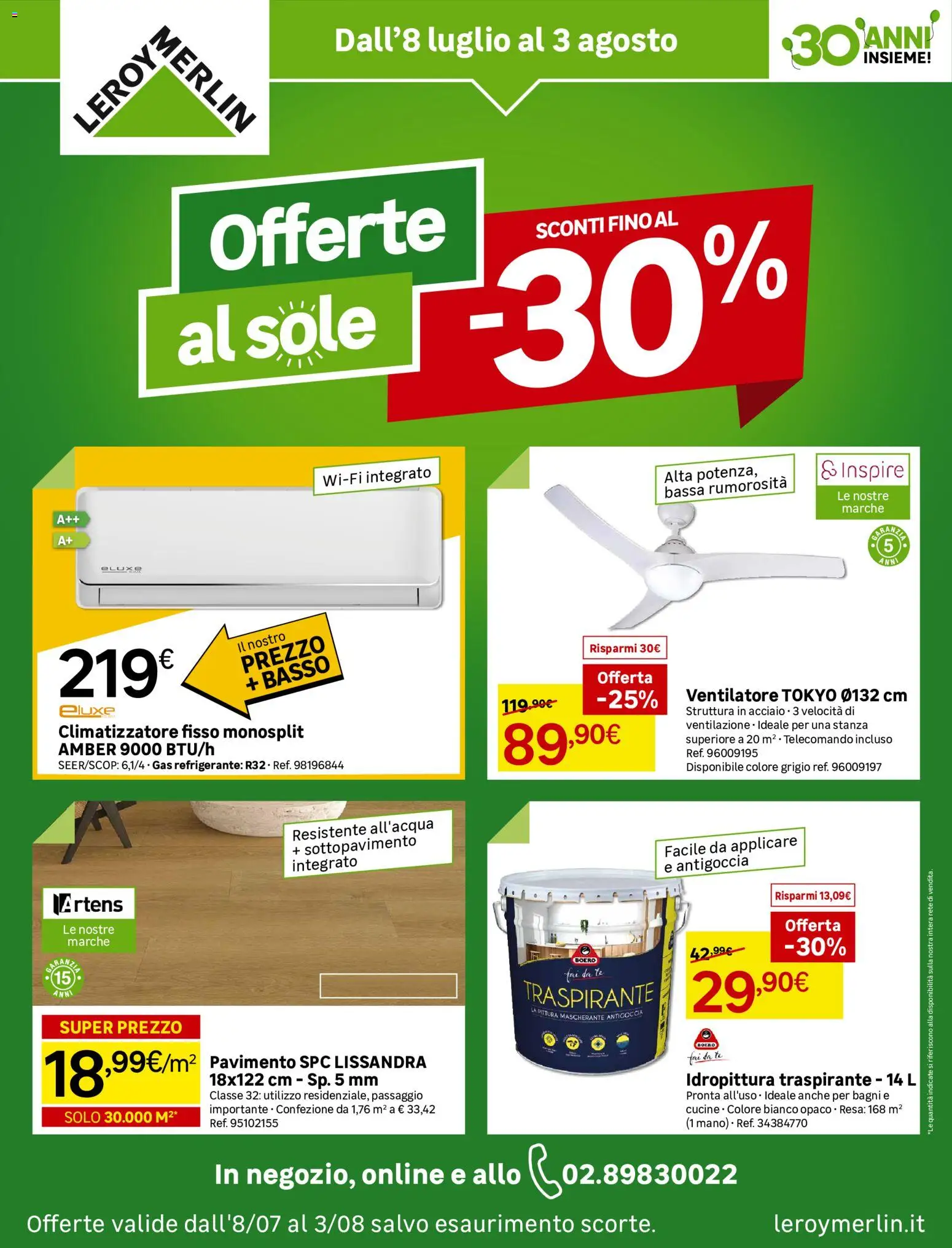 Volantino Leroy Merlin del 08/07/2026 | Pagina: 1 | Prodotti: Ventilatore, Cucine, Tè, Pittura