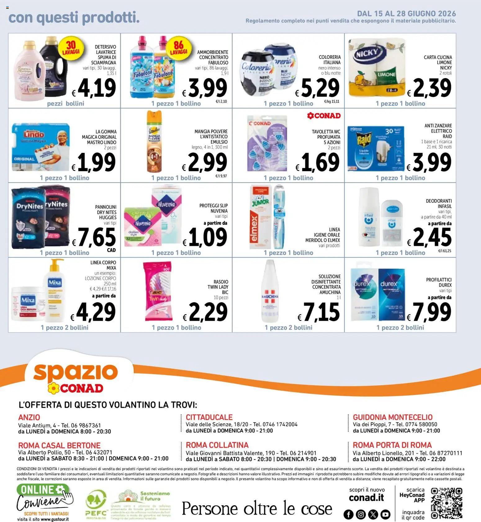 Volantino Spazio Conad del 16.06.2026 | Pagina: 35 | Prodotti: Tavoletta wc, Profilattici, Slip, WC