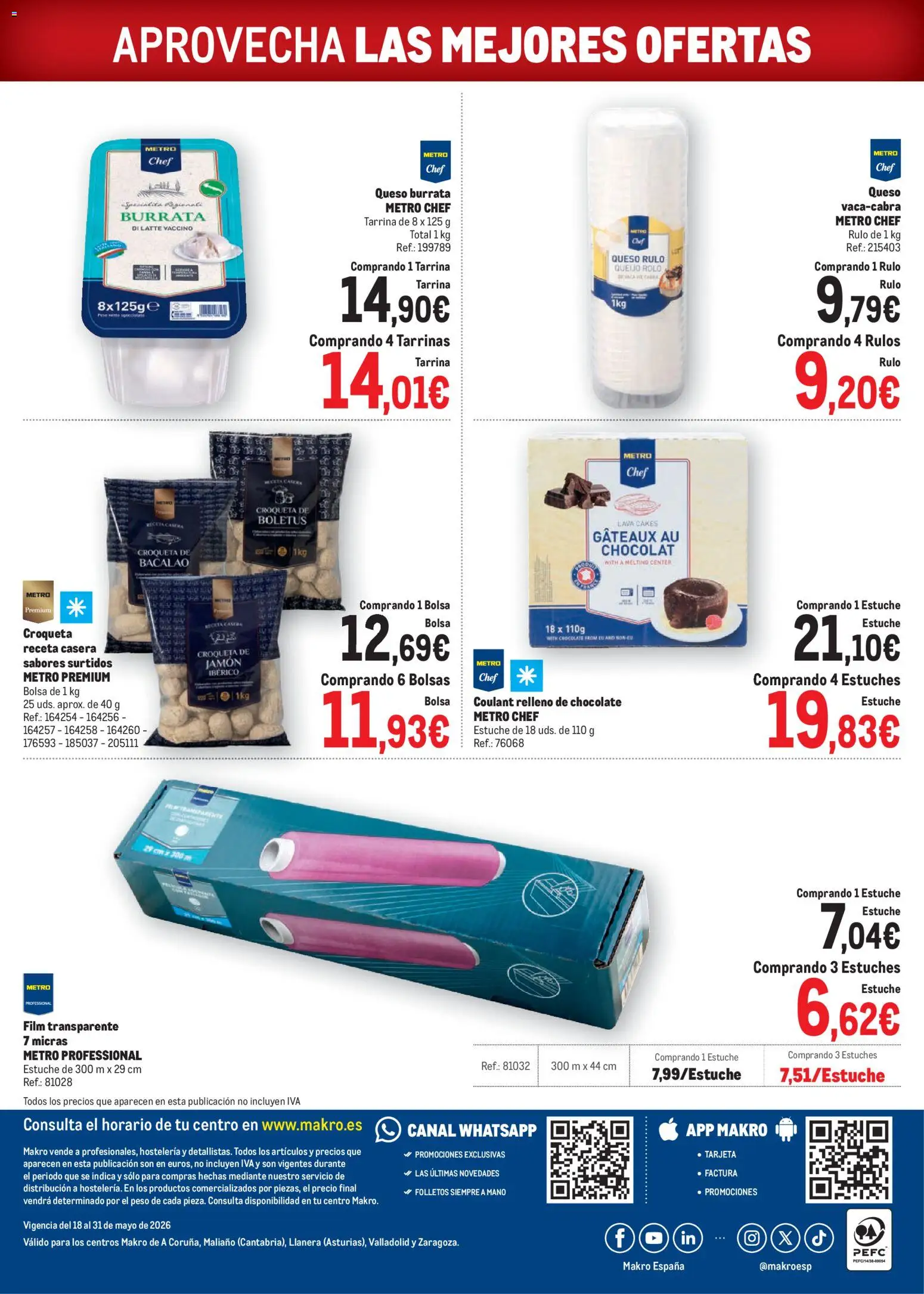 Makro Ofertas Norte 1 │ válido desde el 18.05.2026 | Página: 4 | Productos: Queso, Chocolate, Jamón, Peso