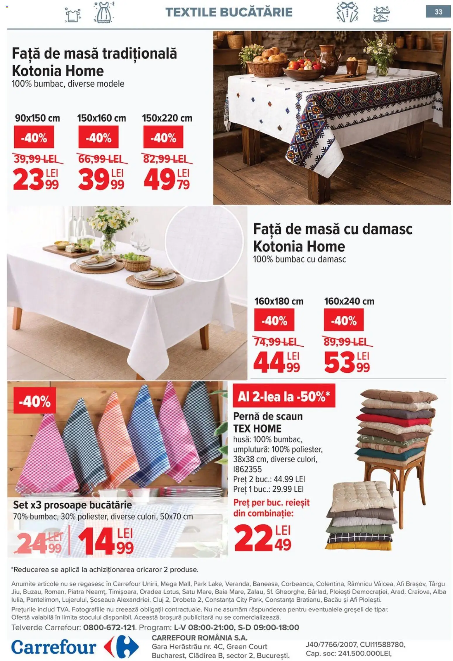 Noul catalog Carrefour – valabil de la 06.05.2026 | Pagină: 34 | Produse: Pernă, Masă, Scaun, Bucătărie