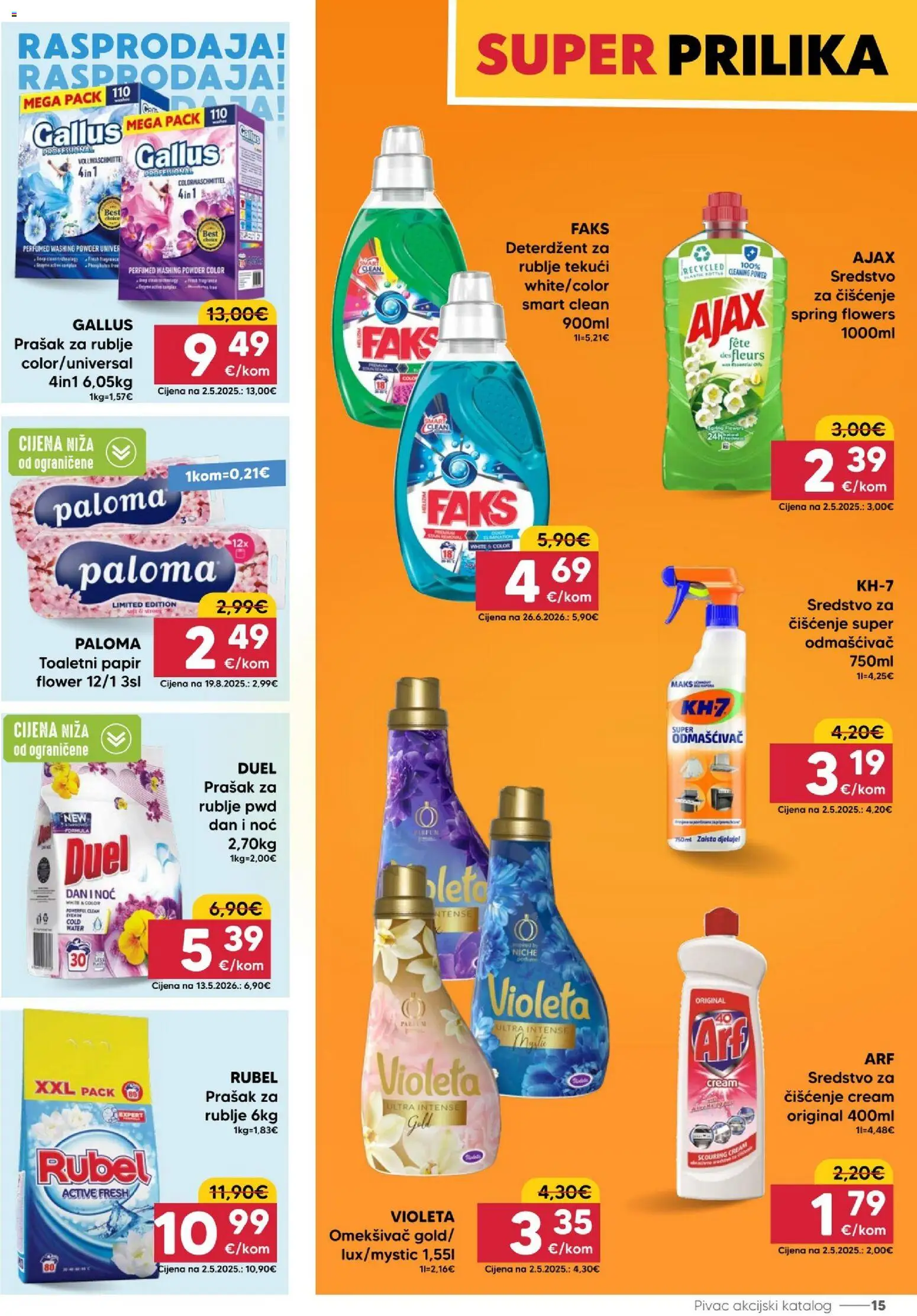 Pivac katalog | vrijedi od 14.09.2026 | Stranica: 15 | Proizvodi: Prašak za rublje, Rubel, Deterdžent, Violeta