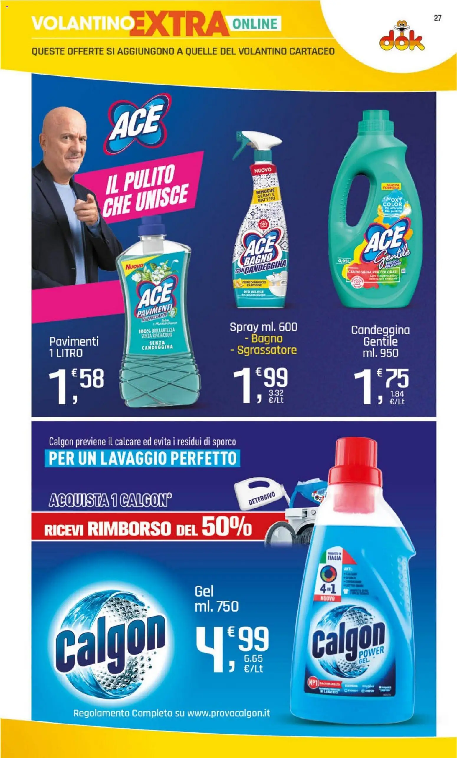 Volantino DOK del 09/07/2026 | Pagina: 27 | Prodotti: Candeggina, Sgrassatore, Bagno, Profumo