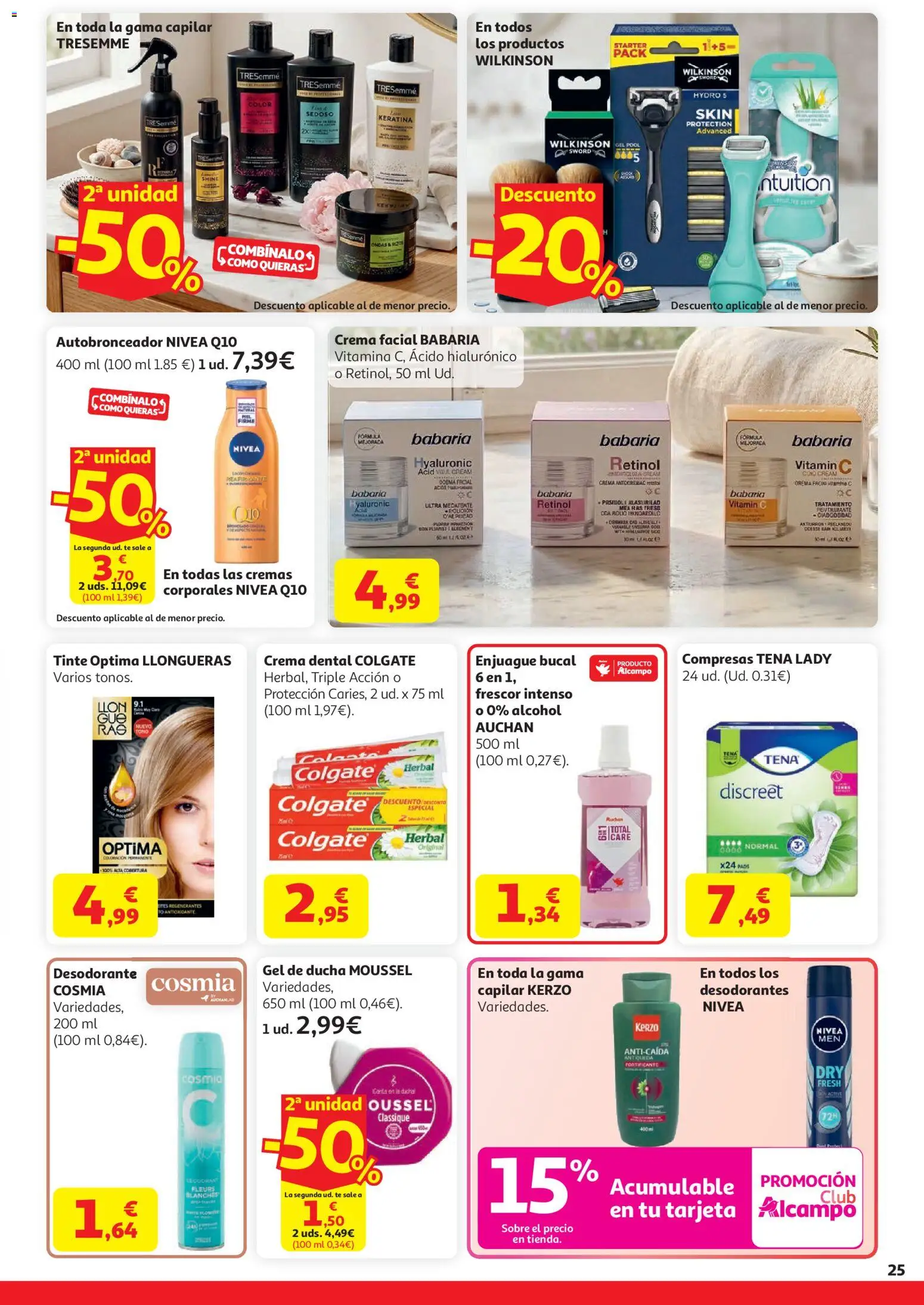 Alcampo  HG General Cat │ válido desde el 07.04.2026 | Página: 25 | Productos: Gel de ducha, Desodorante, Γλυφιτζούρι, Ducha