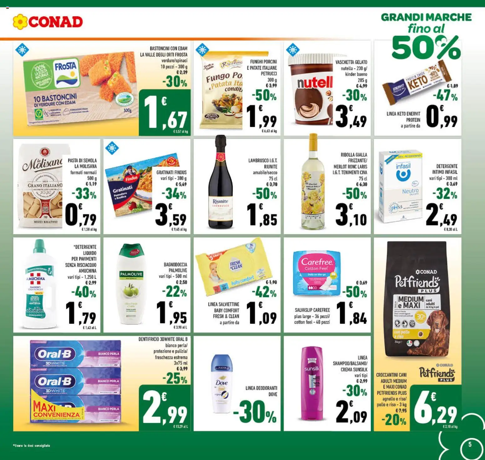 Volantino Conad del 23/09/2026 | Pagina: 5 | Prodotti: Crema, Nutella, Semola, Agnello