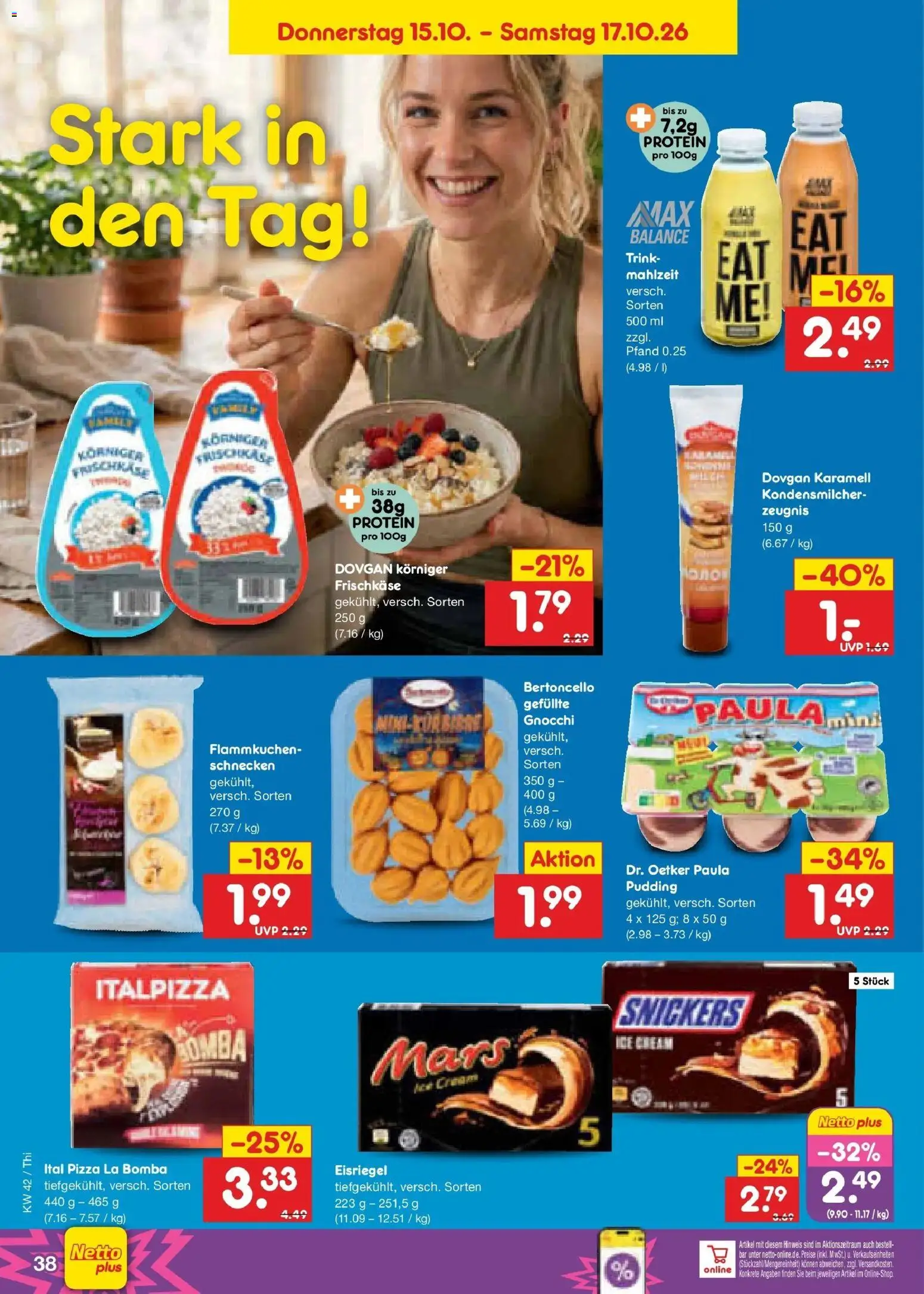 Netto Marken-Discount Prospekt Thiendorf – gültig ab 12.10.2026 | Seite: 52 | Produkte: Gnocchi, Snickers, Pizza, Frischkase