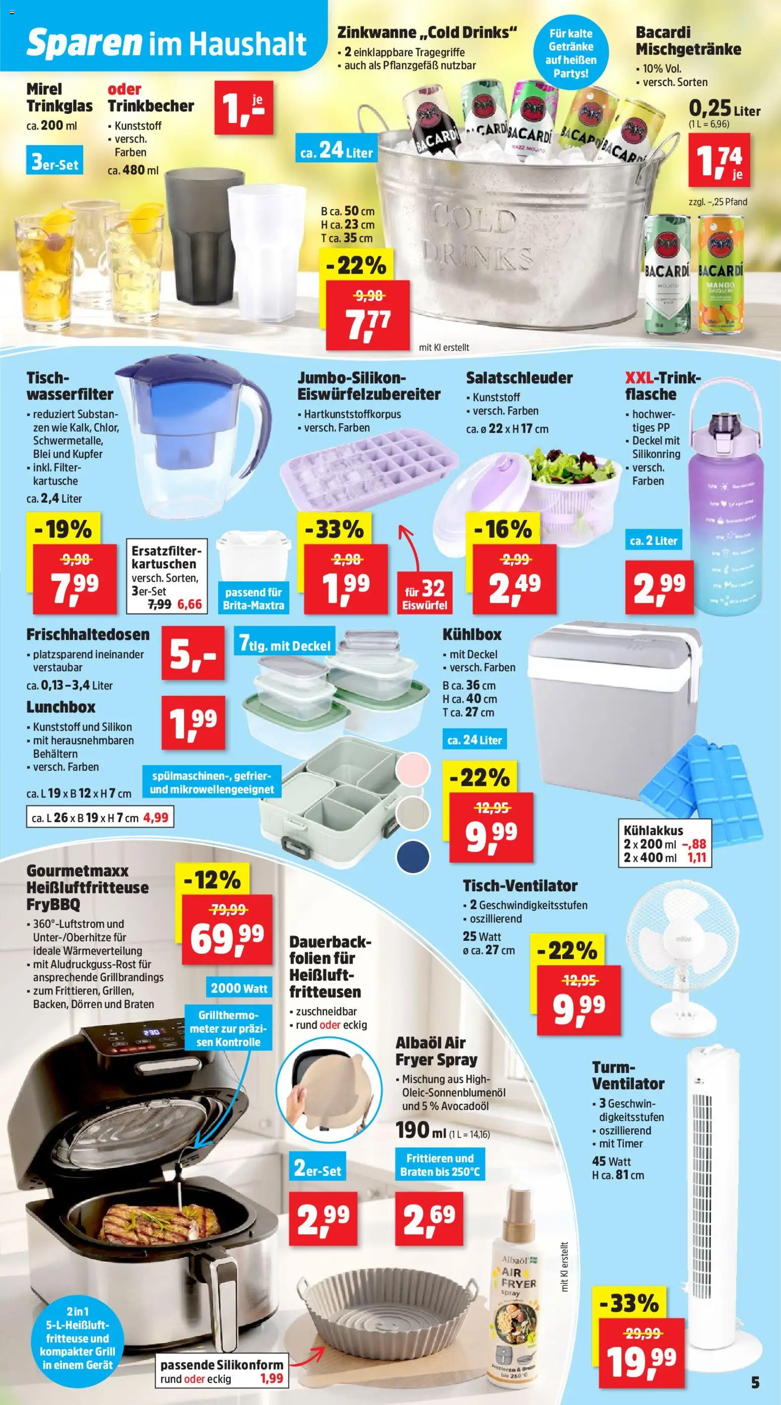 Thomas Philipps Prospekt – gültig ab 13.07.2026 | Seite: 9 | Produkte: Bacardi, Grill, Ventilator, Fritteuse