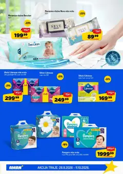 Pampers više vrsta, Pampers više vrsta maxi (76), junior (64), extra (56), midi (90) - pregled Aman kataloga - važi od 28.09.2026 | Strana: 37 | Proizvode: Maramice, Pampers, So, Ulošci