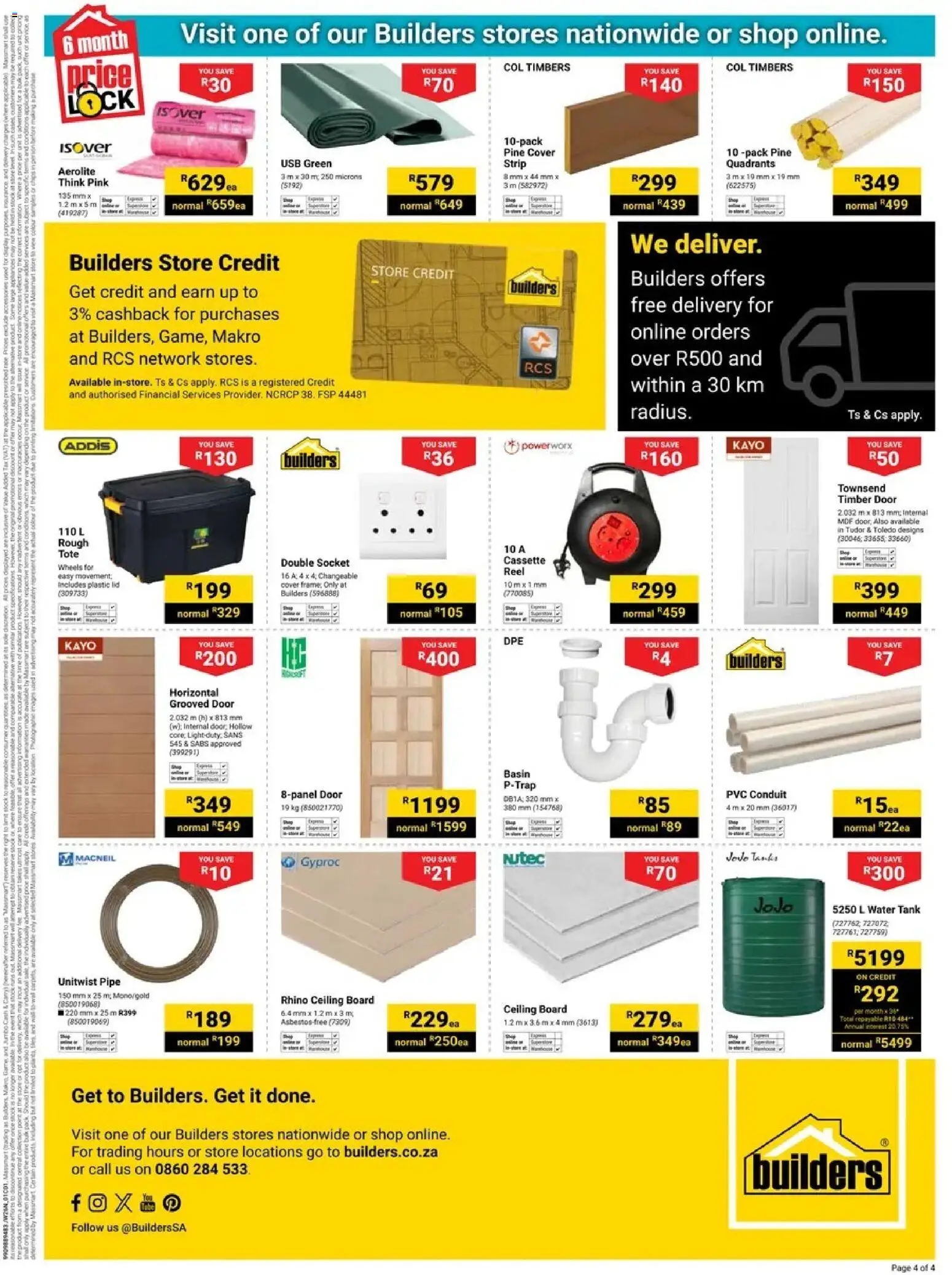 New Builders catalogue – valid from 01.01.2026 | Page: 4 | Products: Cover, Tank, Internal door, Basin