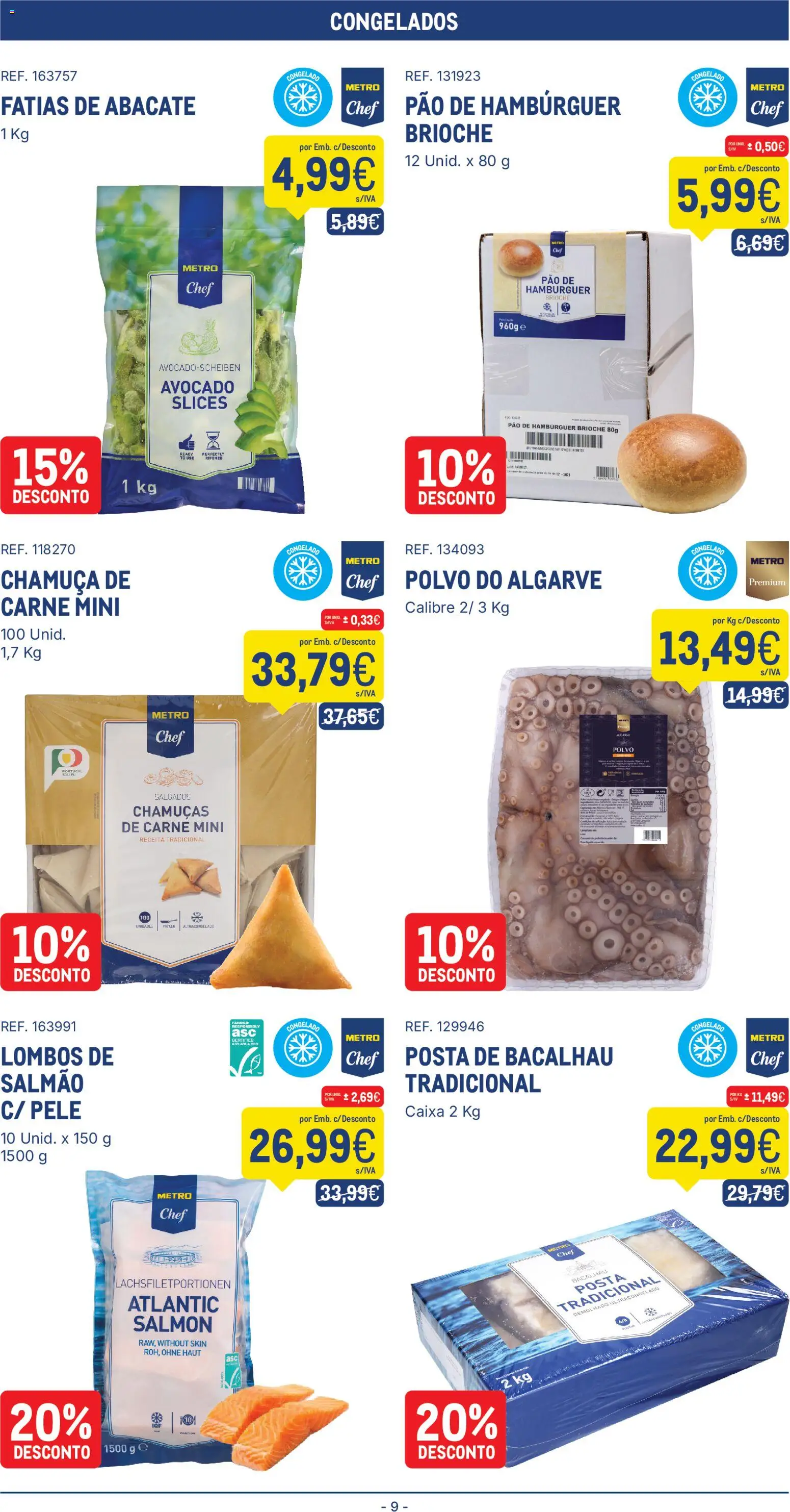 Makro folheto │ válido de 23/06/2026 | Página: 9 | Produtos: Polvo, Salmão, Pão, Carne
