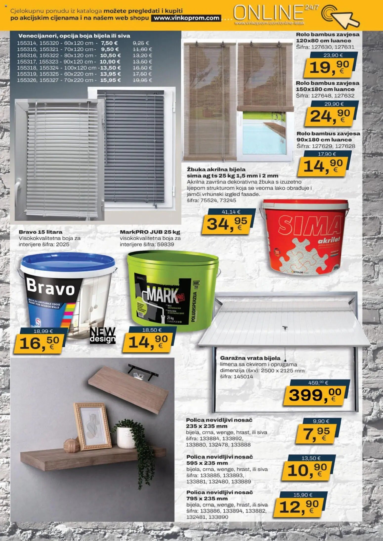Vinkoprom katalog | vrijedi od 06.08.2026 | Stranica: 15 | Proizvodi: Polica, Zavjesa, Vrata