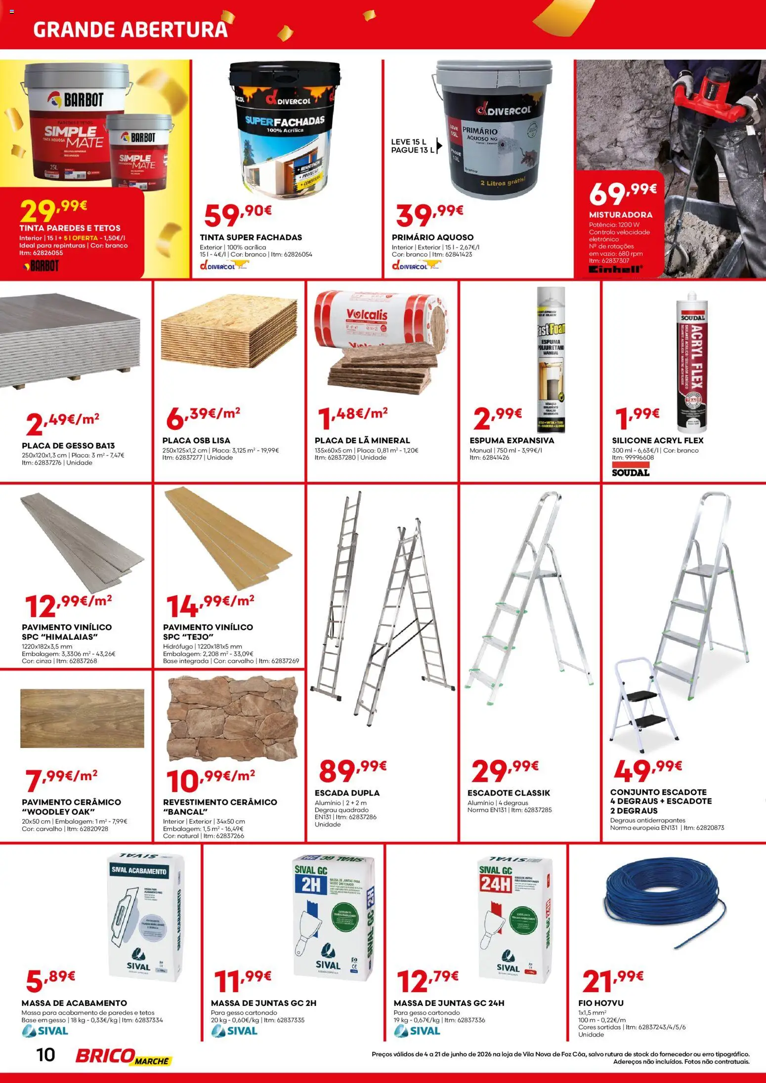 BricoMarché folheto │ válido de 04.06.2026 | Página: 10 | Produtos: Pavimento cerâmico, Tinta, Base, Massa