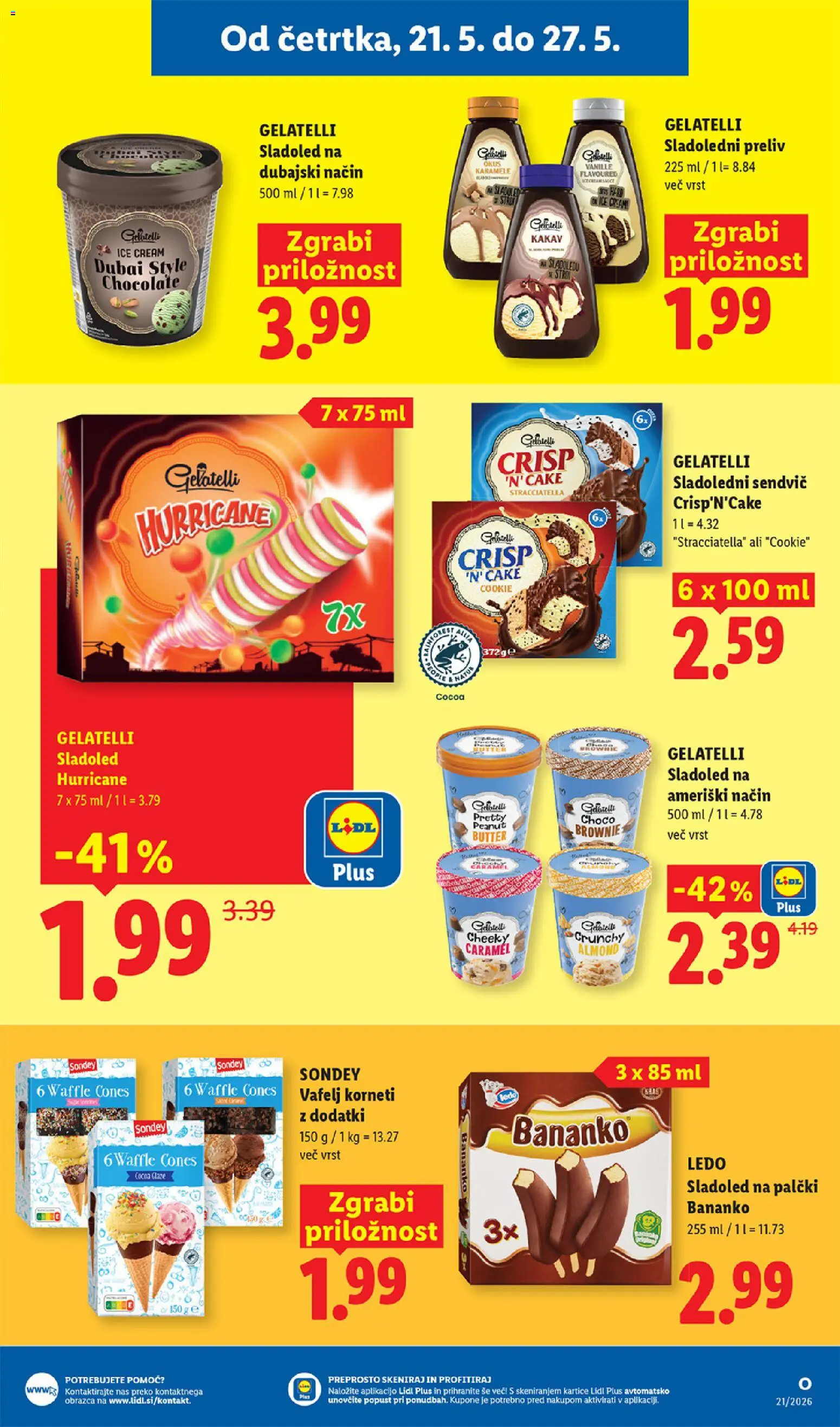 Novi Lidl katalog ponudbe – veljaven od 21.05.2026 | Stran: 15 | Izdelki: Karamele, Sladoled