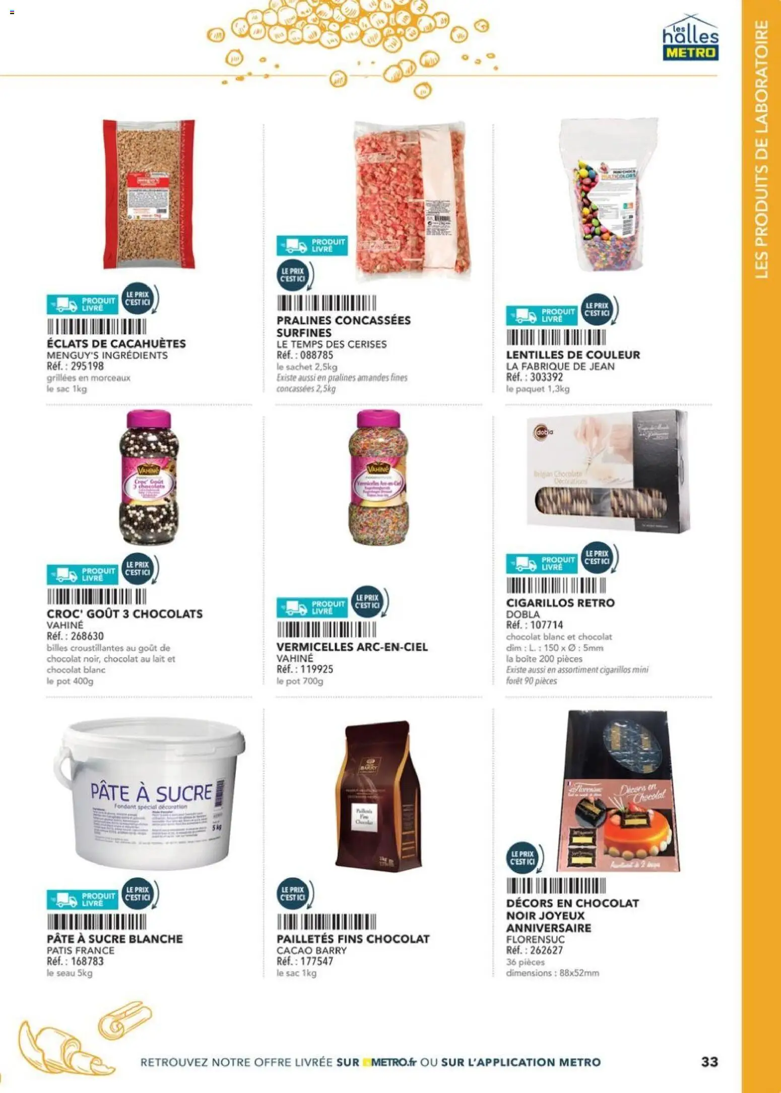 {H1} | Page: 33 | Produits: Sucre, Sac, Livre, Amandes