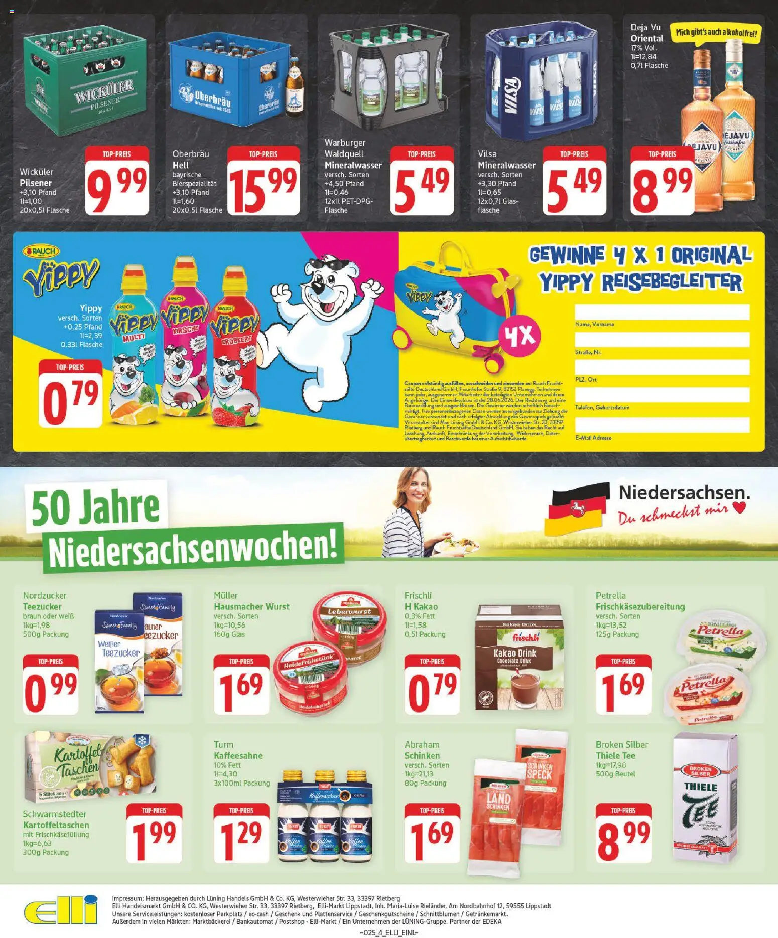 Elli Markt Prospekt – gültig ab 15.06.2026 | Seite: 4 | Produkte: Top, Mineralwasser, Wurst, Schinken