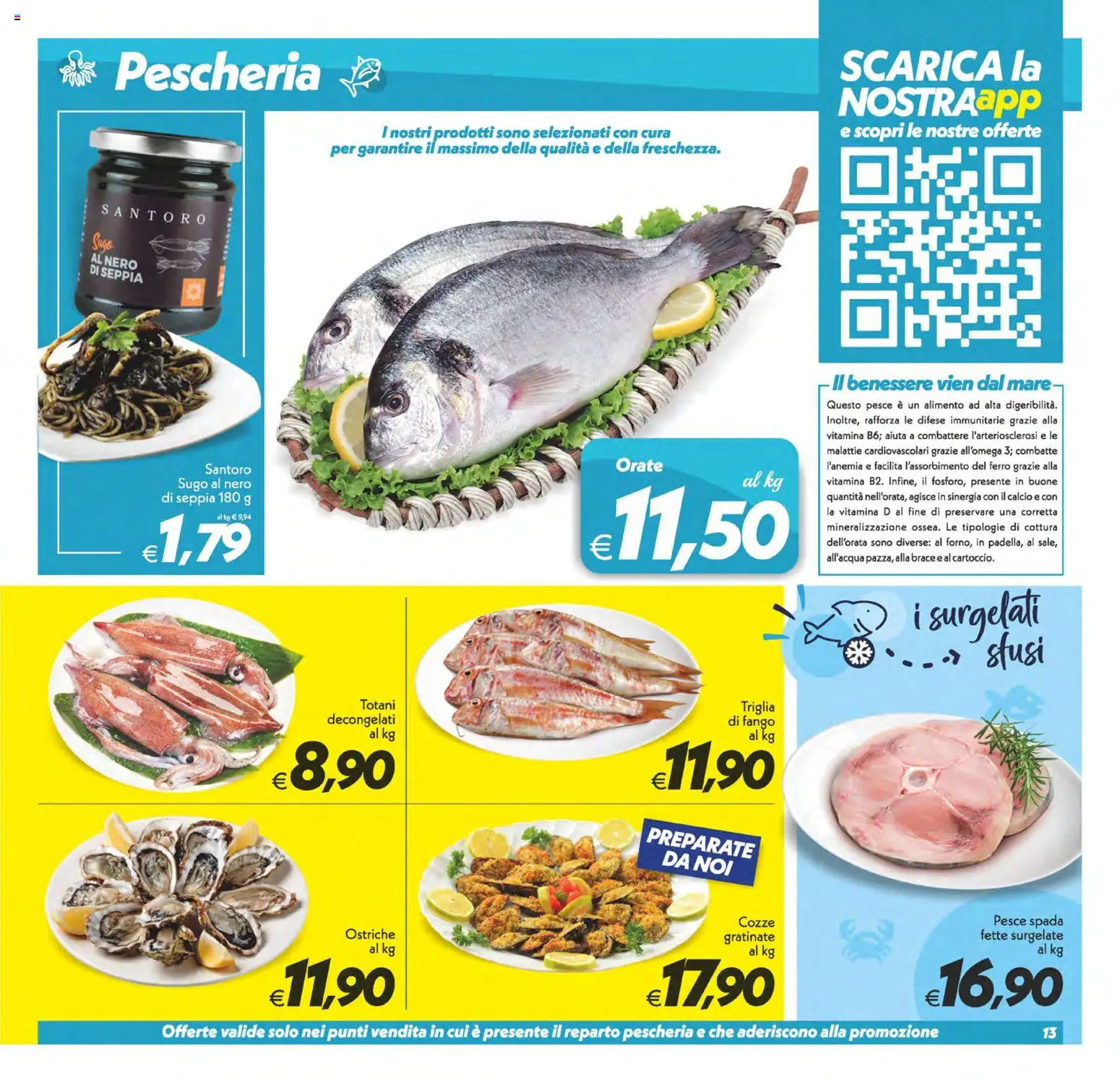 Volantino SuperConveniente del 13/10/2026 | Pagina: 13 | Prodotti: Cozze, Ferro, Sugo, Pesce spada
