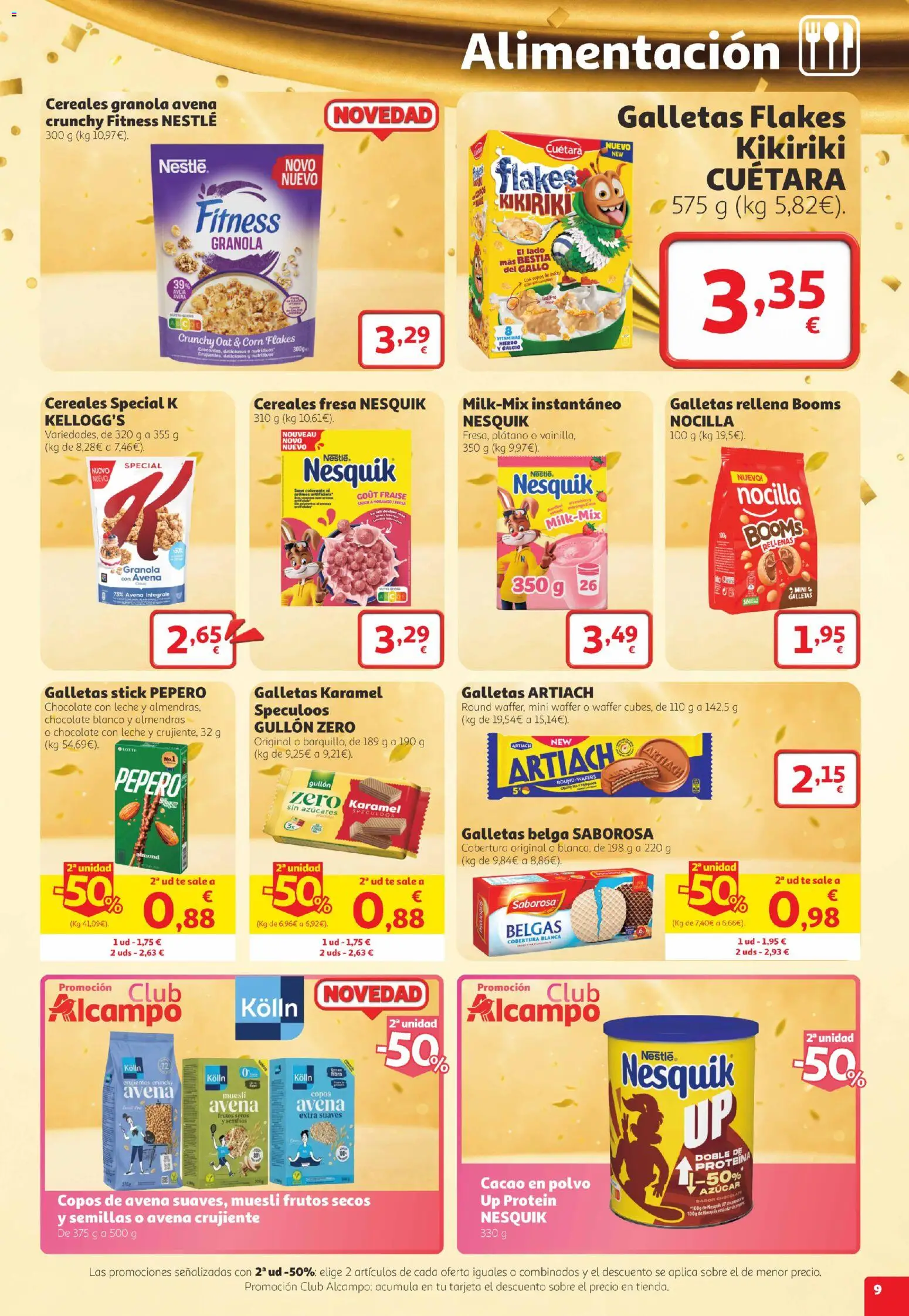 Alcampo folleto Telde │ válido desde el 22/10/2026 | Página: 9 | Productos: Proteína, Copos de avena, Leche, Galletas