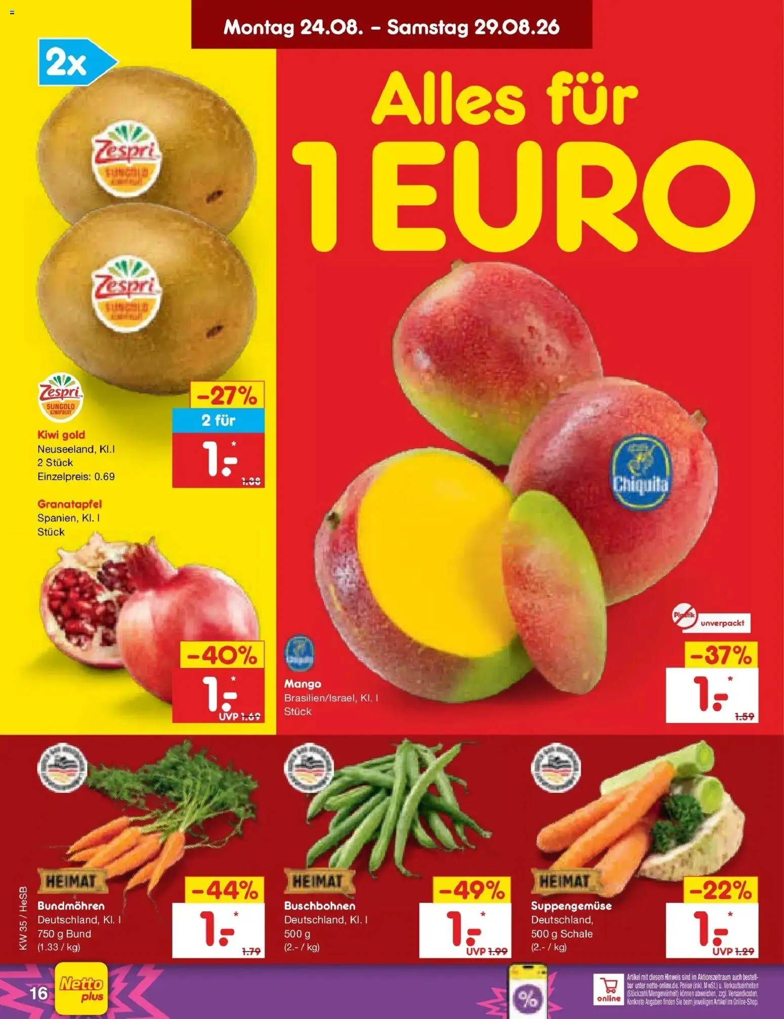 Netto Marken-Discount Prospekt Hamburg (ab 24.08.2026) » Angebote | Seite: 26 | Produkte: Granatapfel, Mango, Kiwi
