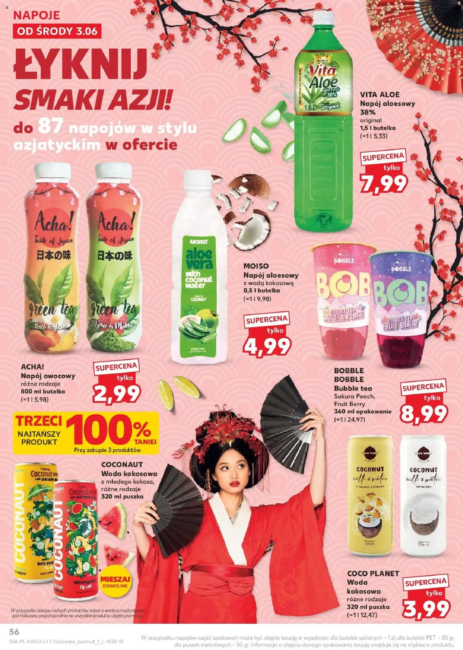 Kaufland gazetka od 03.06.2026 | Strona: 56 | Produkty: Woda kokosowa, Napój aloesowy, Napoje, Woda