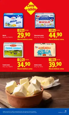 Náhled letáku JIHOČESKÉ MÁSLO, JIHOČESKÉ MÁSLO 250 g, 1 kg = 179,60 Kč od 07.09.2026 | Strana: 23 | Produkty: Máslo, Madeta Jihočeské máslo, Máslo 250 g, Jihočeské máslo