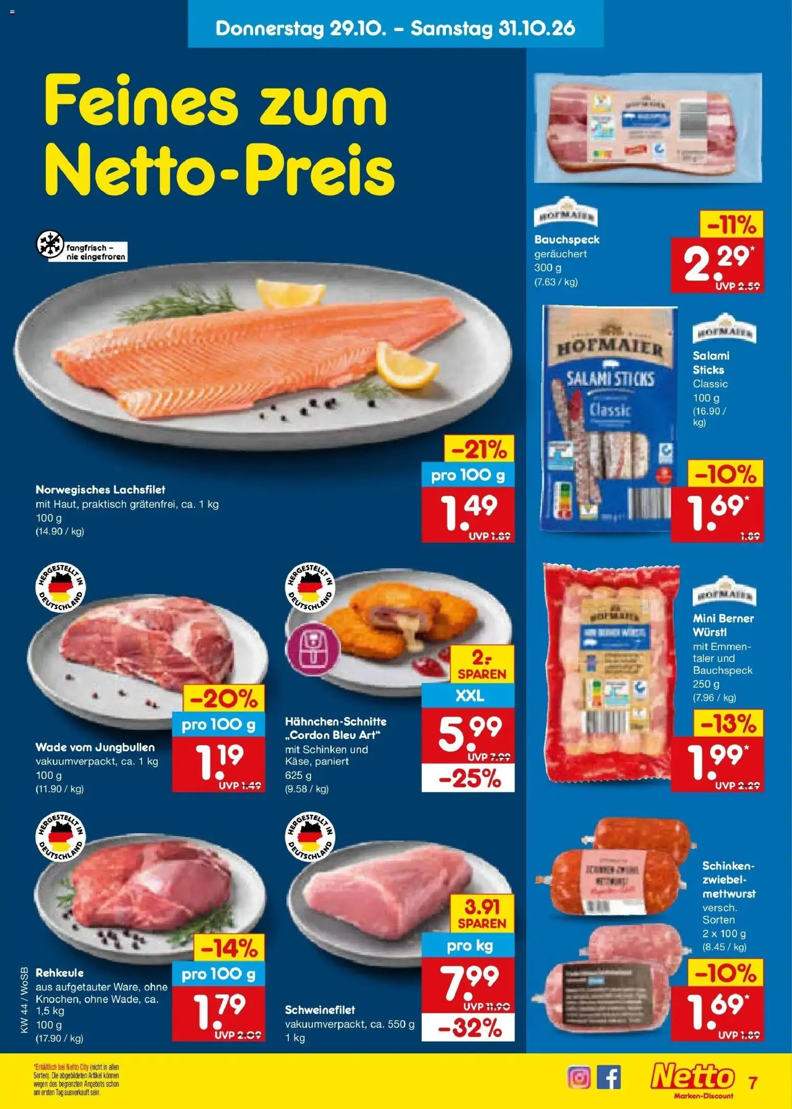 Netto Marken-Discount Prospekt Ludwigshafen-Edigheim – gültig ab 26.10.2026 | Seite: 52 | Produkte: Würstl, Schweinefilet, Salami, Schinken