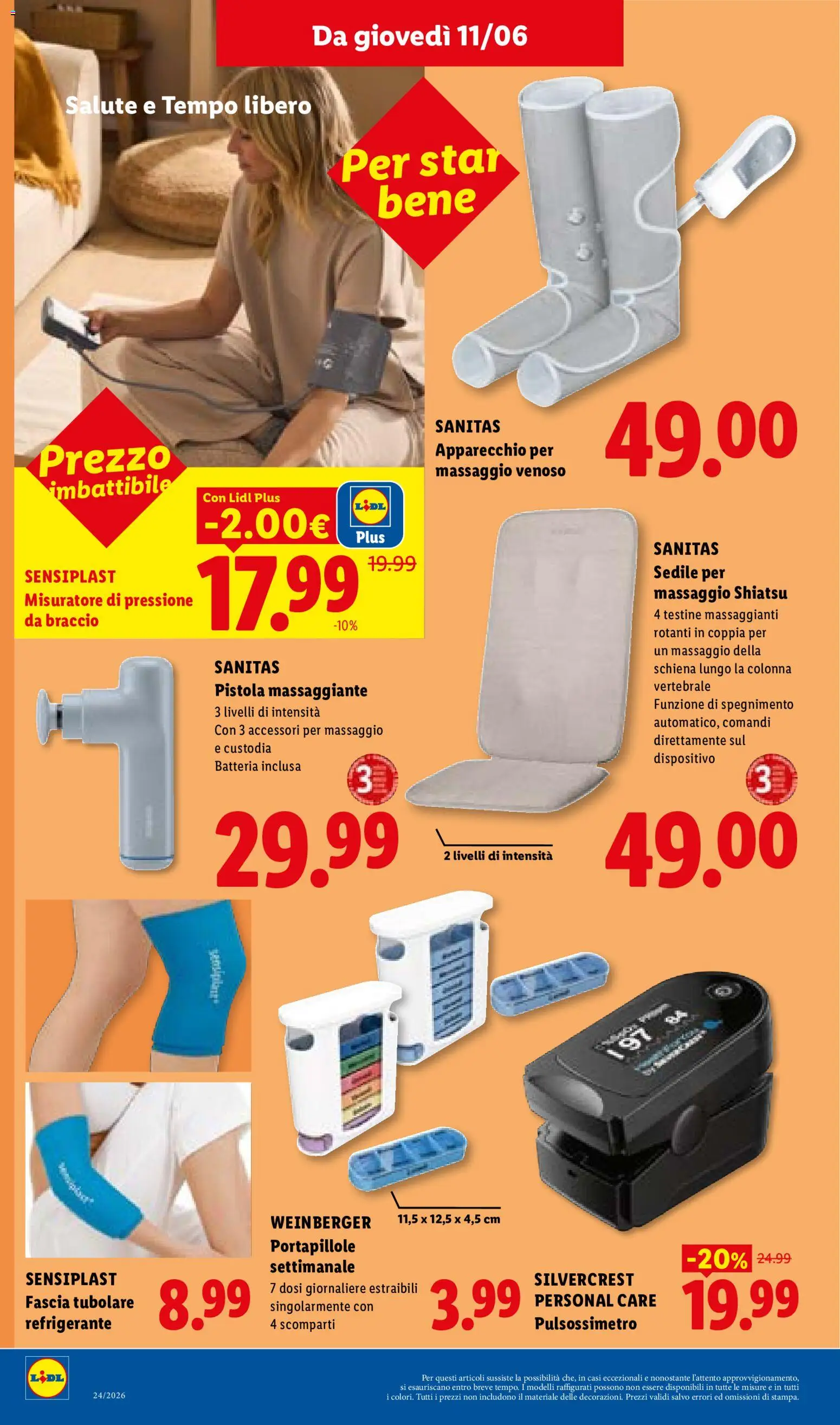 Volantino Lidl del 11.06.2026 | Pagina: 30 | Prodotti: Monitor, Pulsossimetro, Misuratore di pressione, Batteria