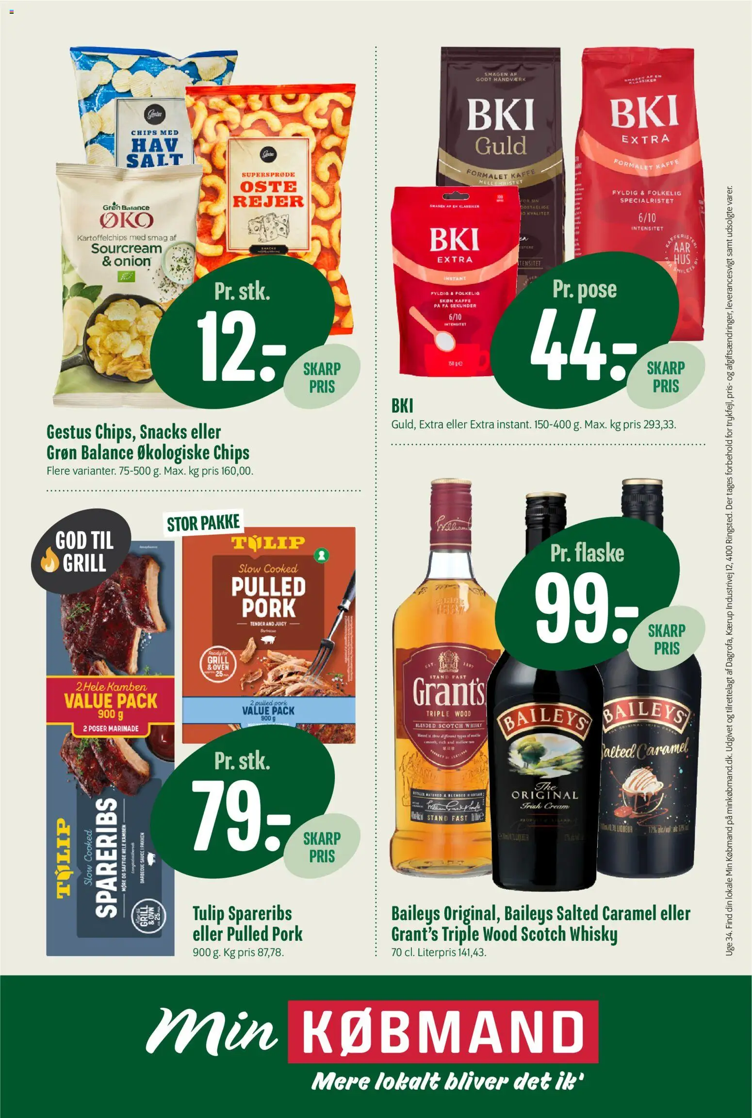 Min Købmand tilbudsavis – gyldig fra 14/08/2026 | Side: 14 | Produkter: Whisky, Salt, Snacks, Spareribs