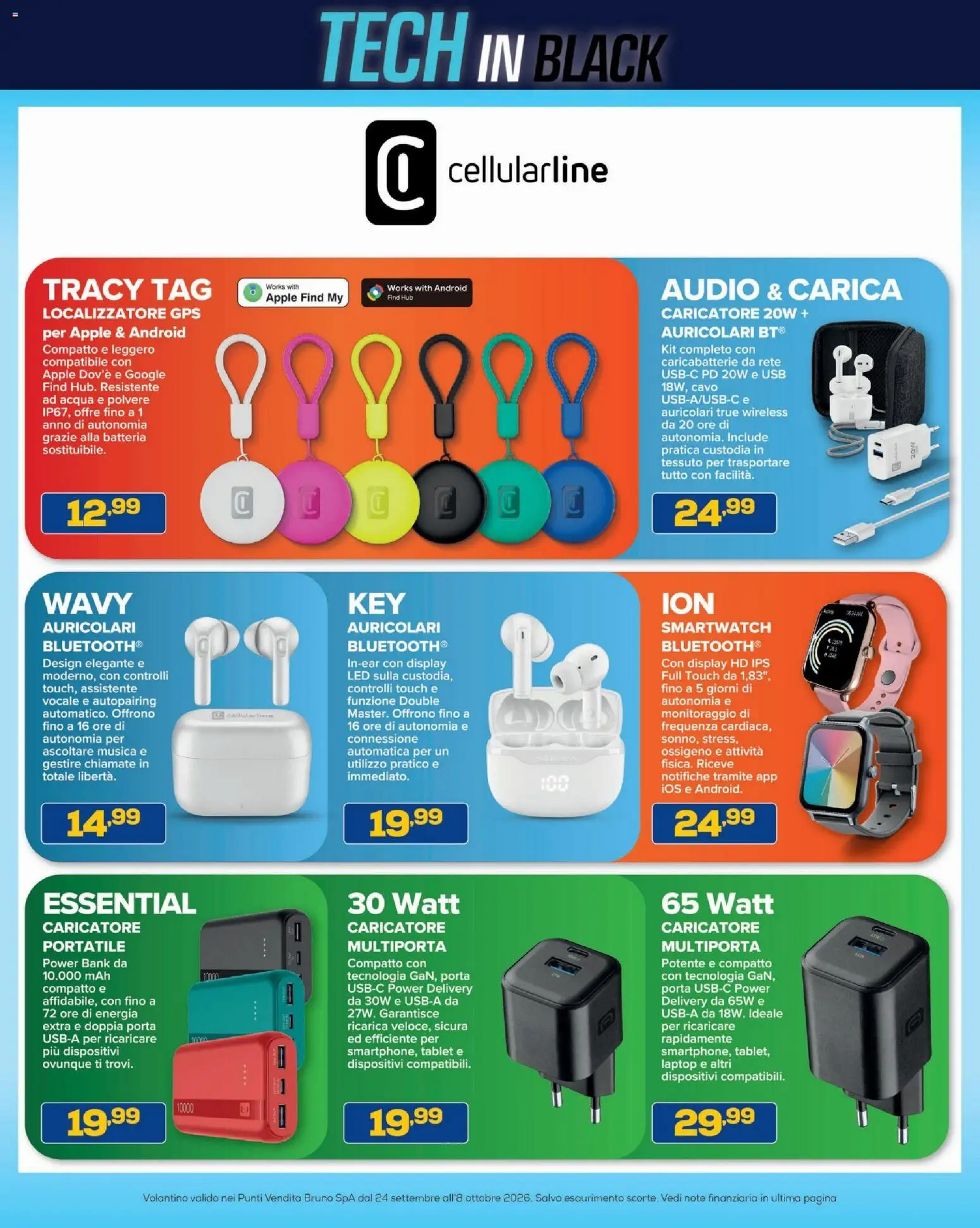 Volantino BRUNO del 24/09/2026 | Pagina: 15 | Prodotti: Power bank, Audio, Cavo, Smartwatch