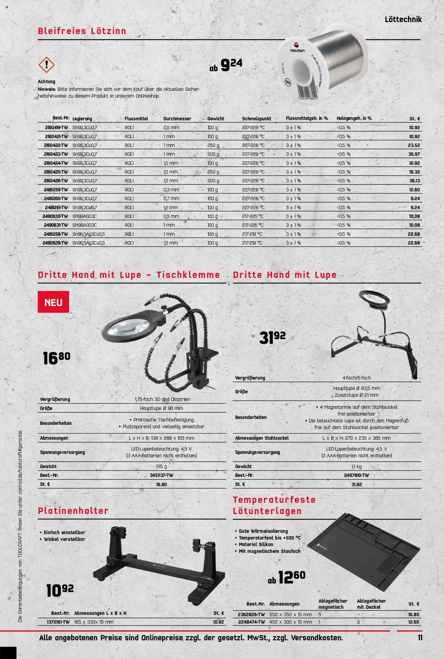 Conrad Toolcraft Katalog – gültig ab 07.09.2026 | Seite: 11 | Produkte: Gewicht