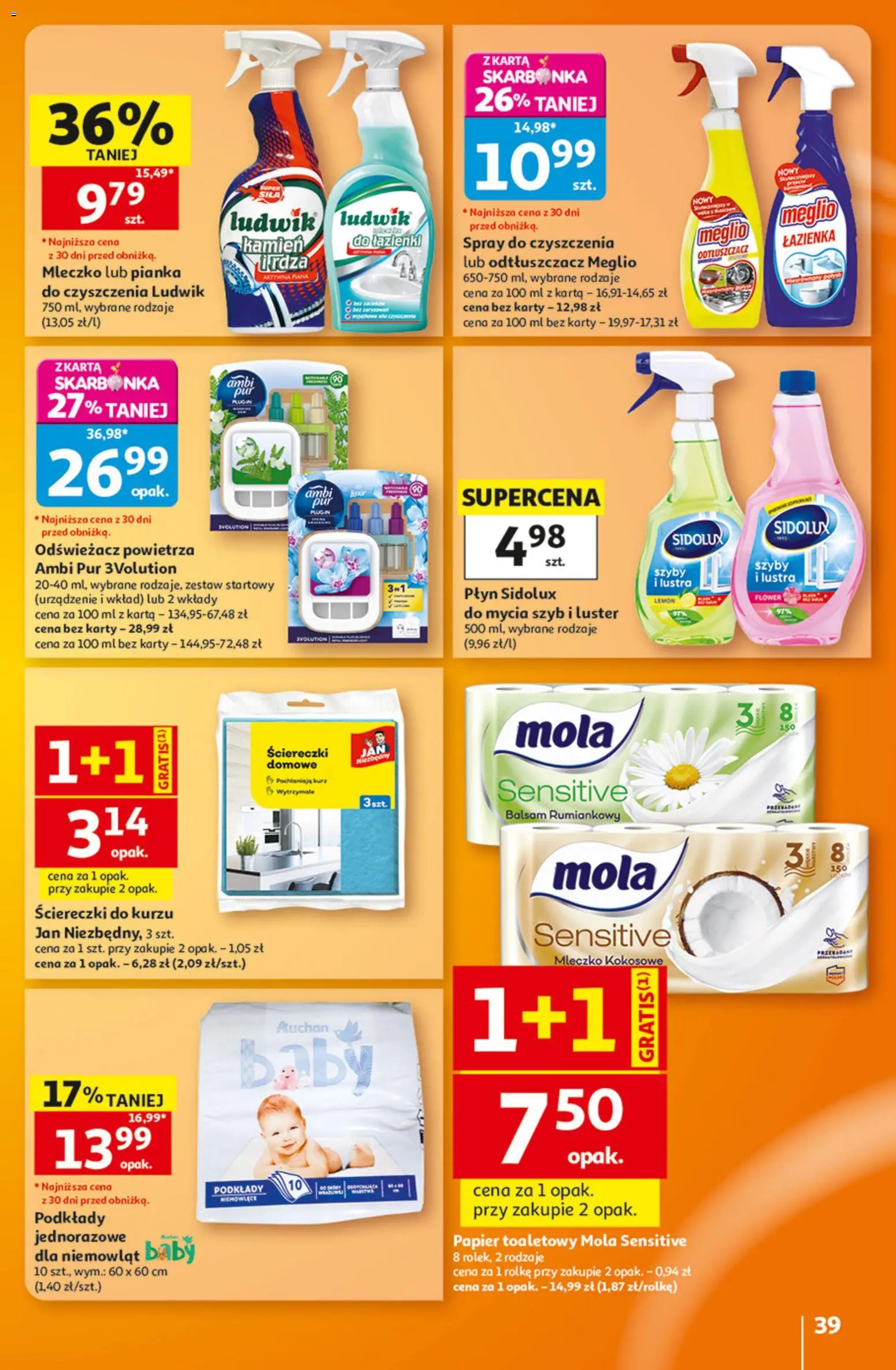 Auchan gazetka - 30 Lat Hipermarket od 27.08.2026 | Strona: 39 | Produkty: Meglio, Papier toaletowy, Ściereczki, Mleczko kokosowe