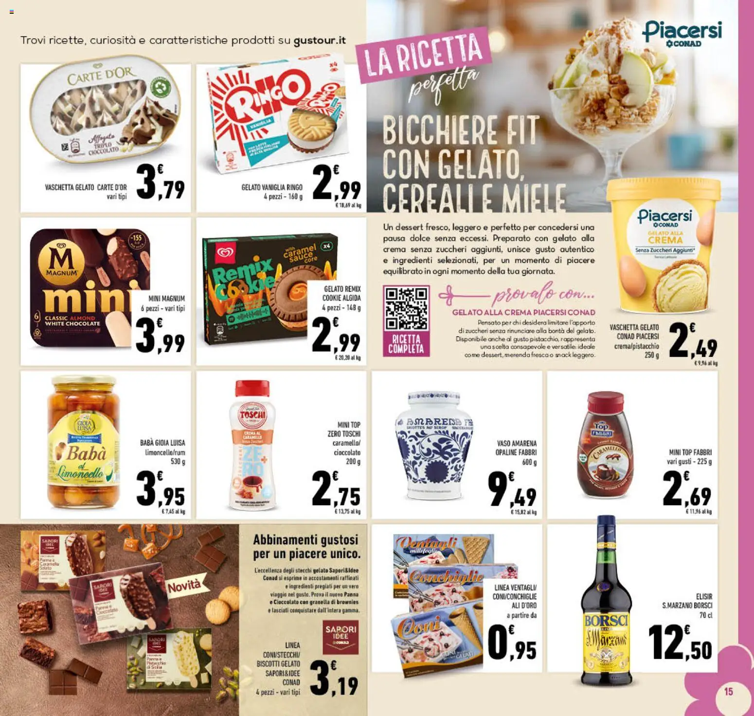 Volantino Conad del 01/07/2026 | Pagina: 15 | Prodotti: Panna, Gelato, Limoncello, Miele