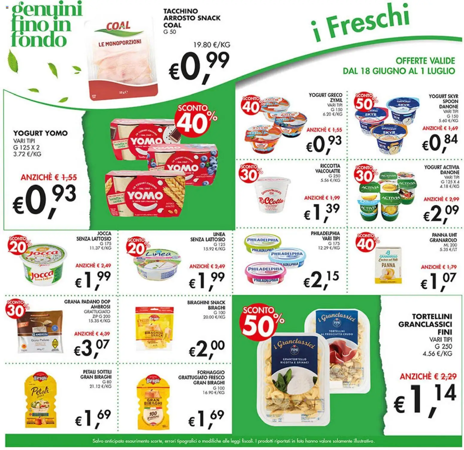 Volantino Coal del 18.06.2026 | Pagina: 9 | Prodotti: Yogurt greco, Yogurt, Formaggio, Grana Padano
