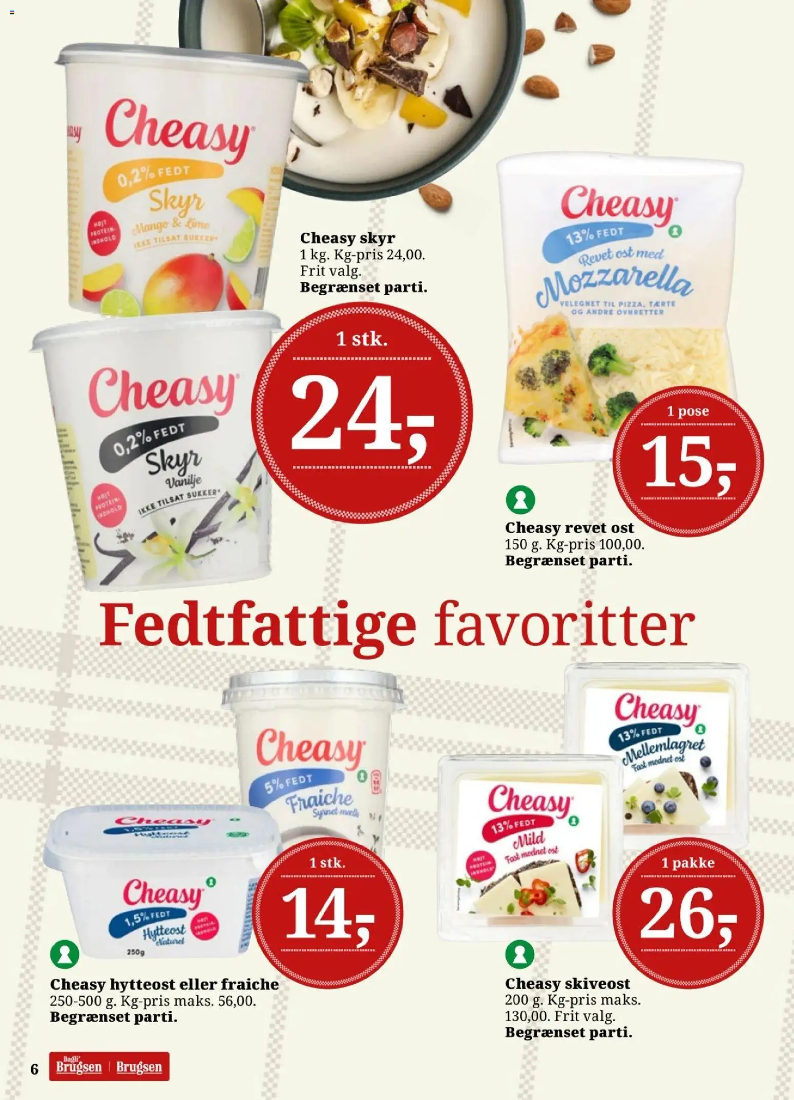 Dagli'Brugsen tilbudsavis – gyldig fra 14/08/2026 | Side: 6 | Produkter: Skyr, Hytteost, Skiveost, Mozzarella