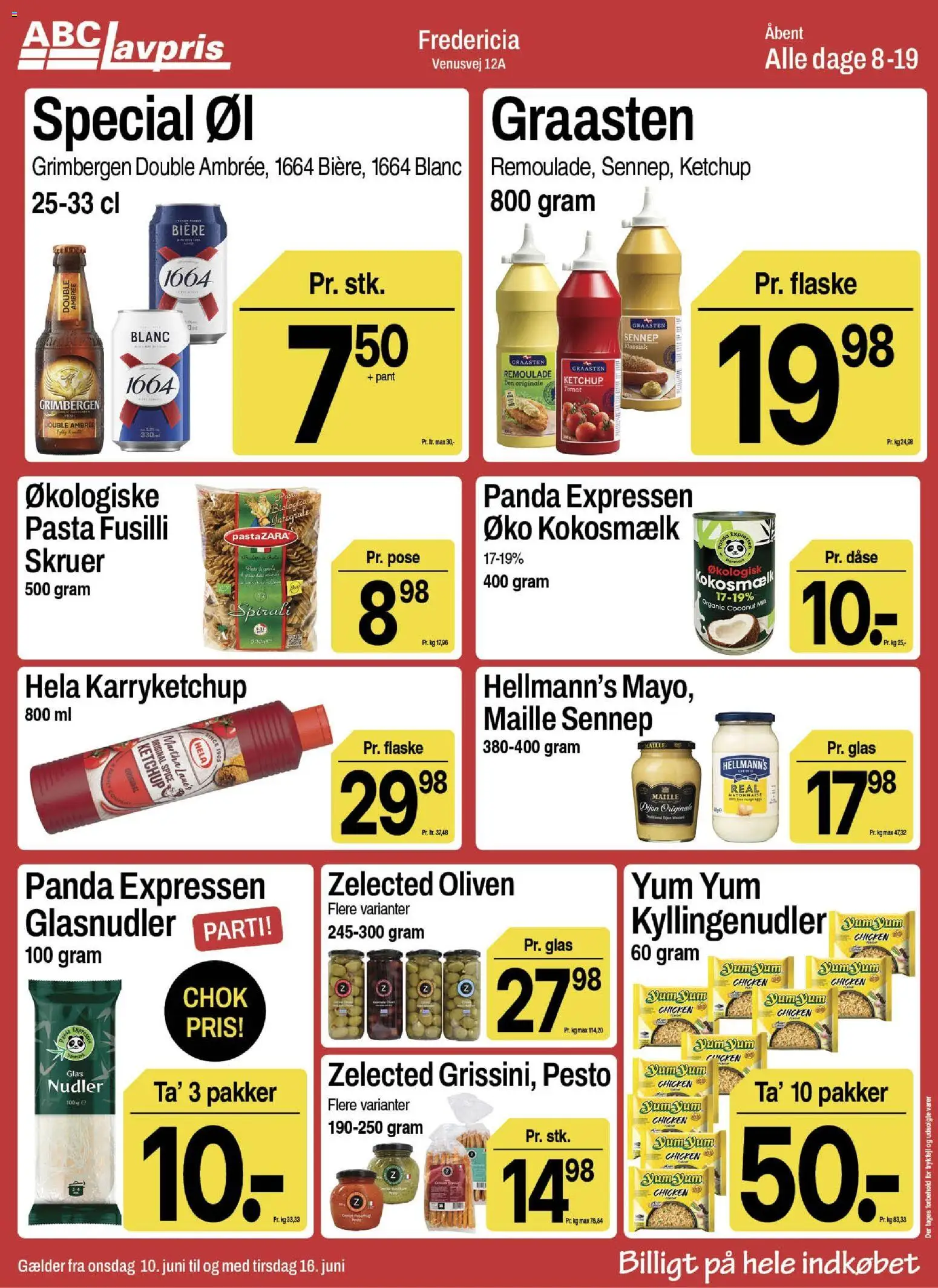 Abc Lavpris tilbudsavis – gyldig fra 10.06.2026 | Side: 8 | Produkter: Øl, Pasta, Kokosmælk, Pesto