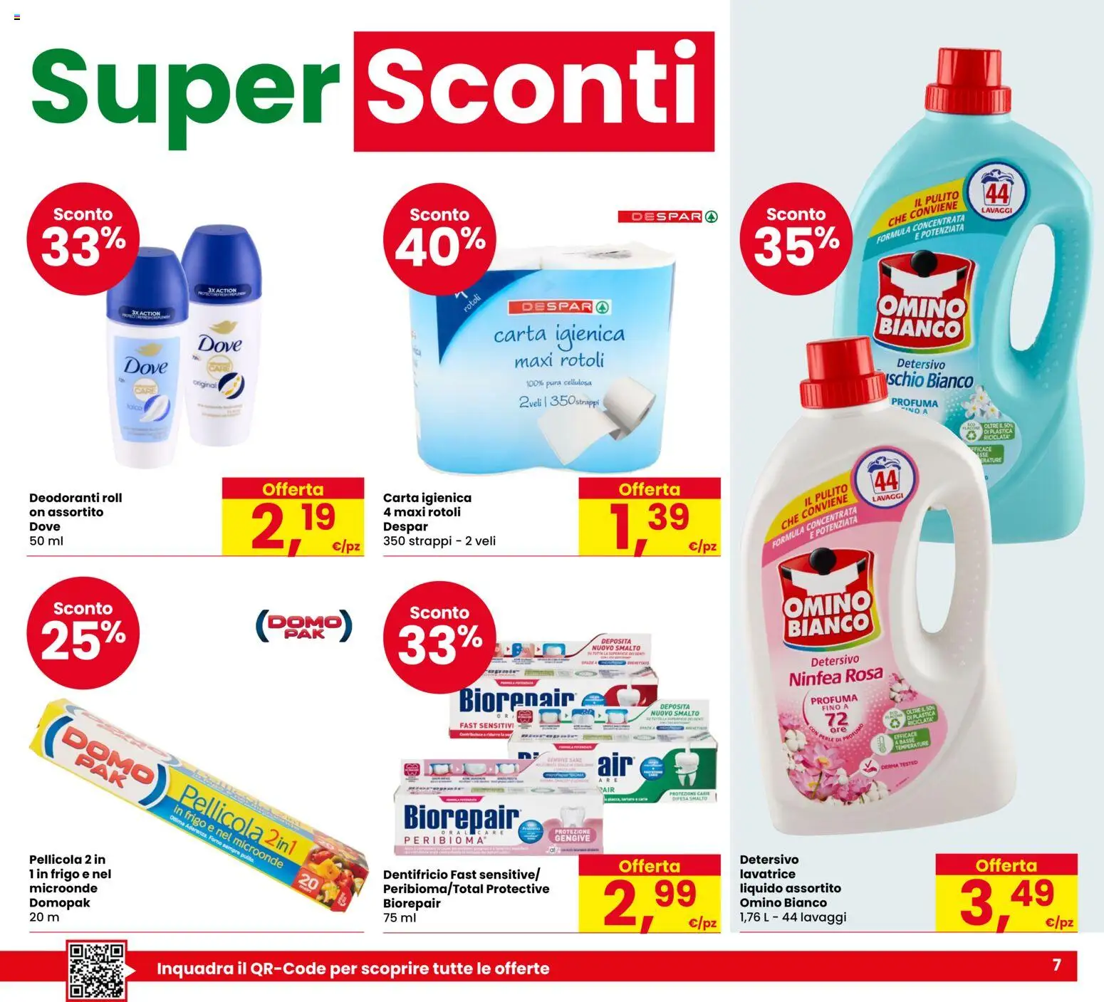 Volantino Despar del 28/05/2026 | Pagina: 7 | Prodotti: Dentifricio, Talco, Forno, Profumo