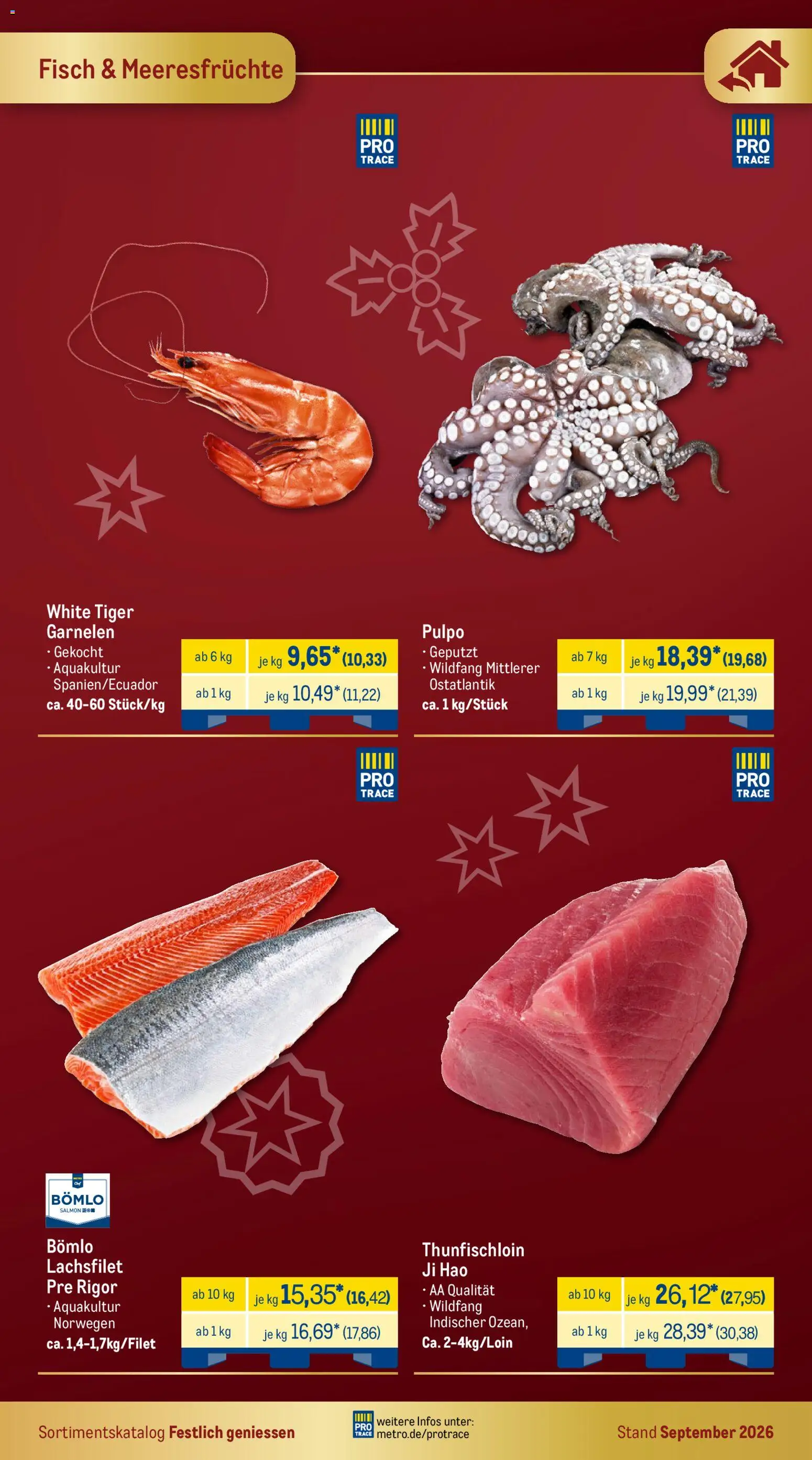 Metro Festlich Geniessen – gültig ab 01.09.2026 | Seite: 11 | Produkte: Garnelen, Fisch, Meeresfrüchte, Tiger garnelen